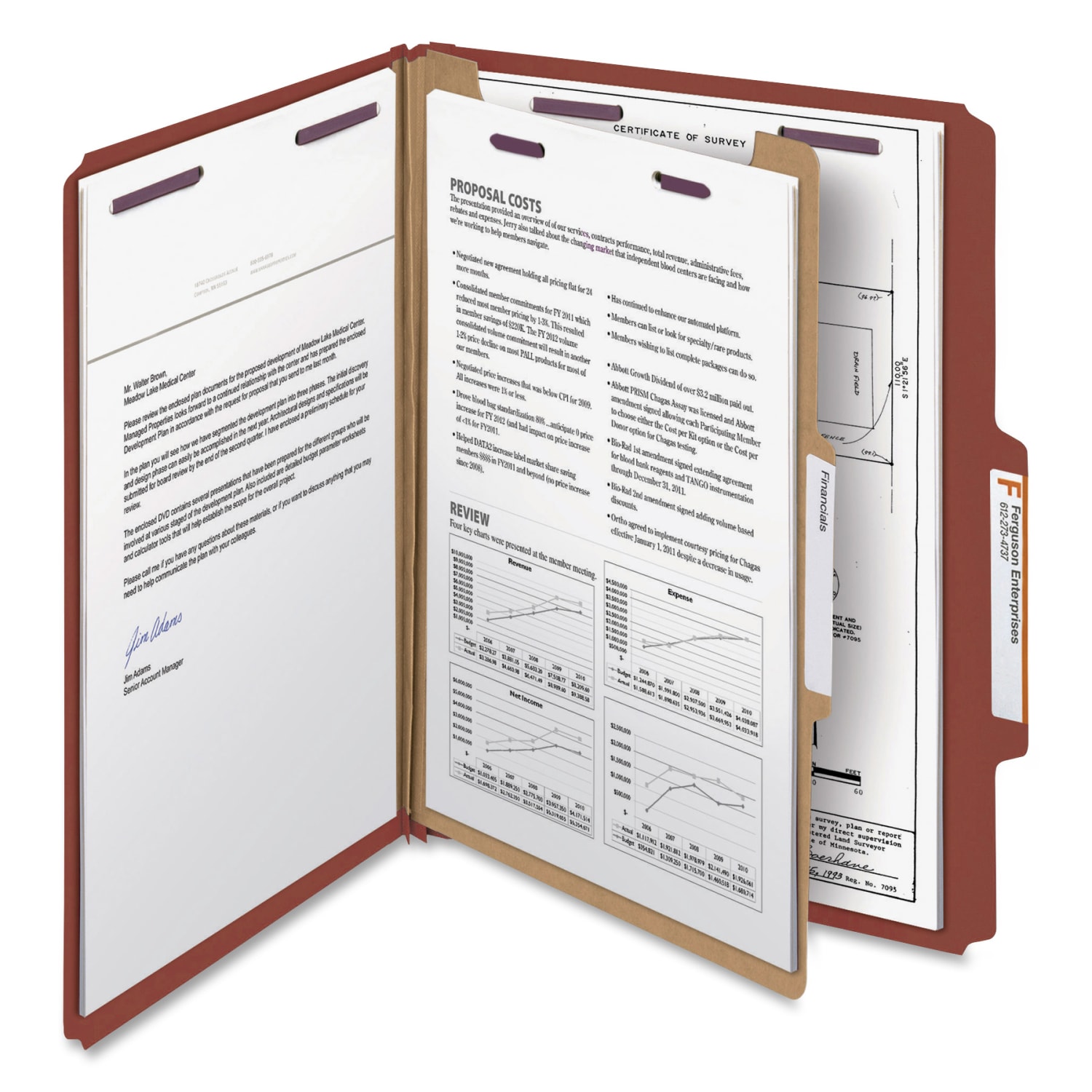 Smead Classification Folders, Pressboard With SafeSHIELD Fasteners, 1 Divider, 2in Expansion, Letter Size, 100% Recycled, Red, Box Of 10 - Image 3