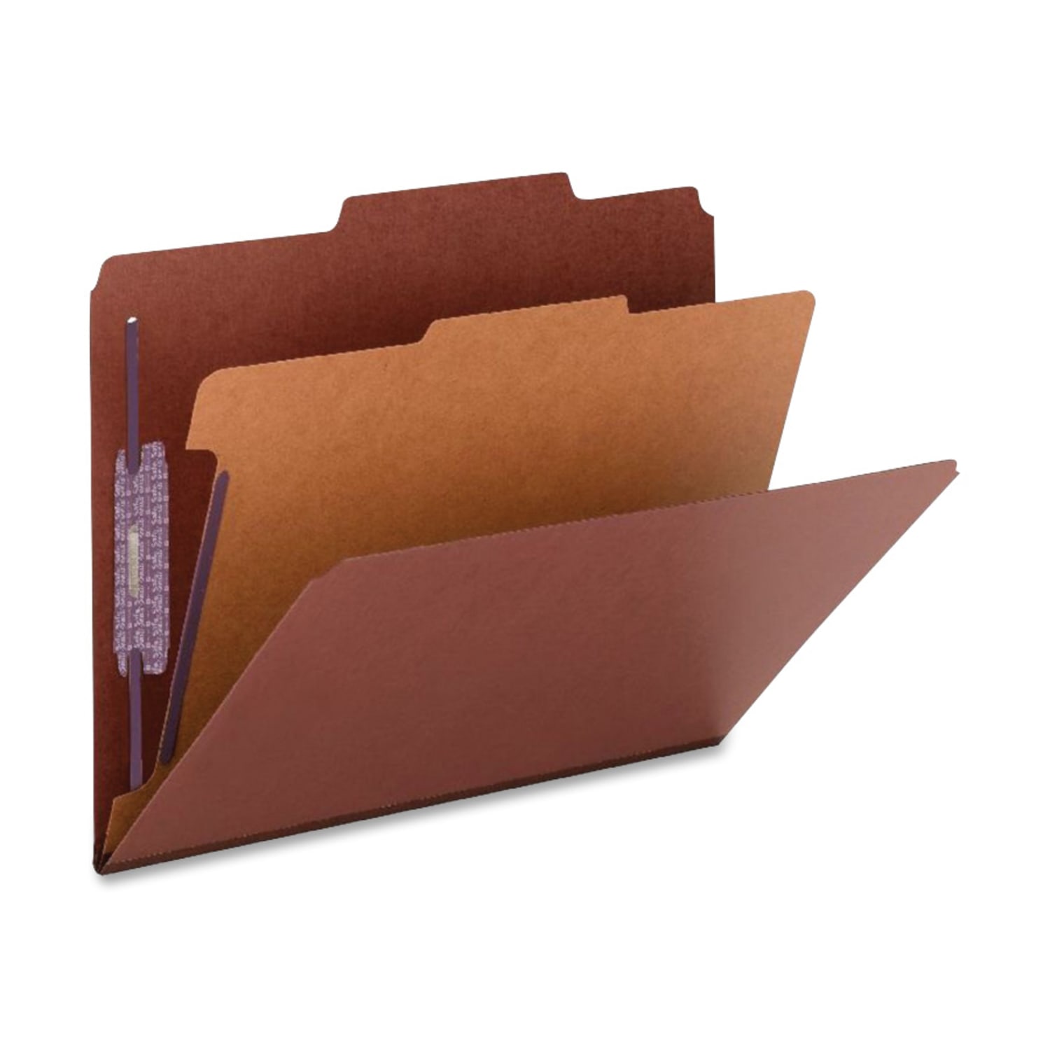 Smead Classification Folders, Pressboard With SafeSHIELD Fasteners, 1 Divider, 2in Expansion, Letter Size, 100% Recycled, Red, Box Of 10 - Image 6