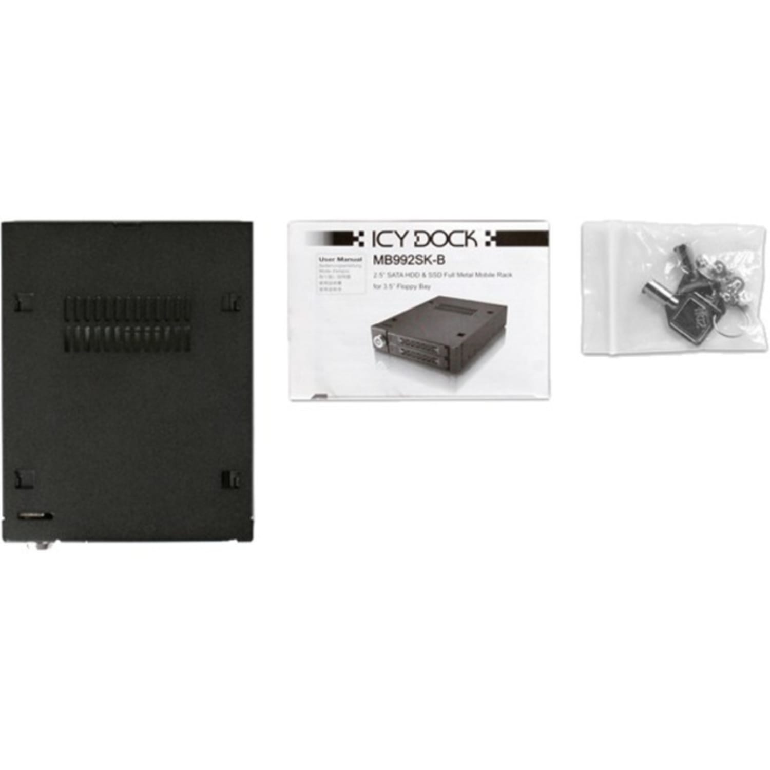 Icy Dock MB992SK-B Drive Bay Adapter Internal - Matte Black - 2 x Total Bay - 2 x 2.5in Bay - Image 3