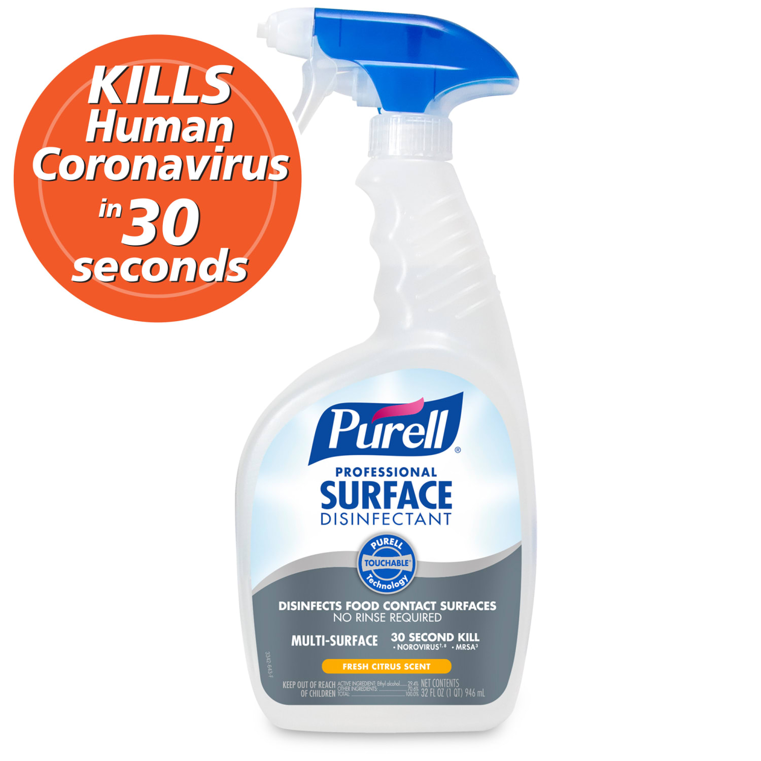Purell Professional Surface Disinfectant, Citrus Scent, 32 Oz Bottle - Image 4