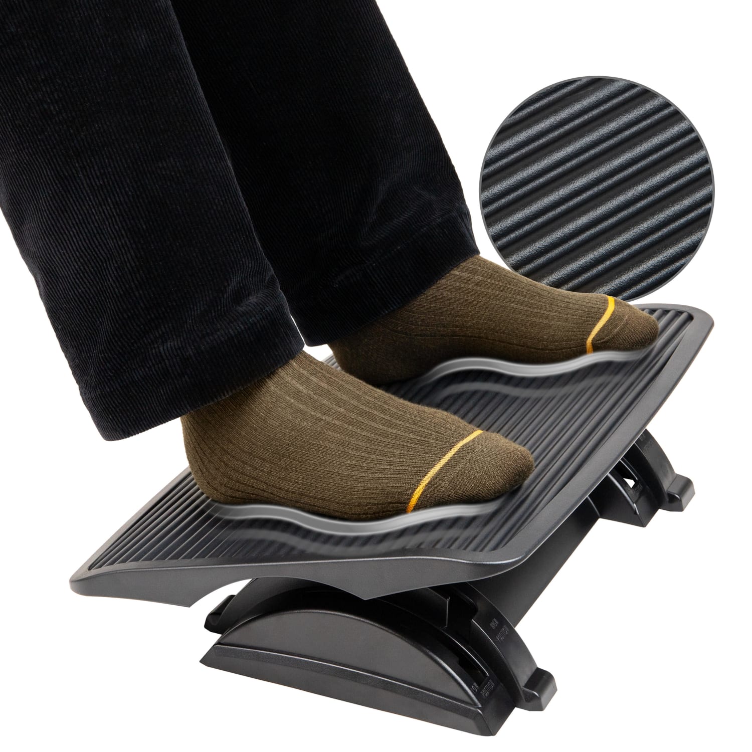 Mind Reader Adjustable-Height Footrest, 3-1/2inH x 13-1/2inW x 17-1/2inD, Black - Image 3