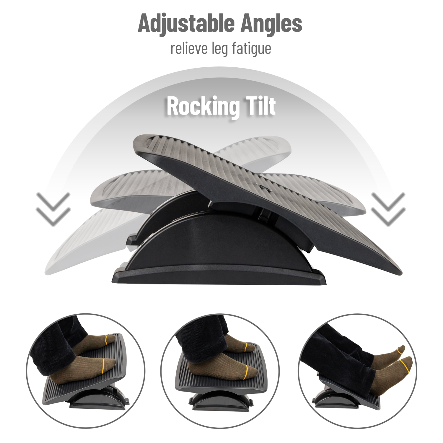 Mind Reader Adjustable Height Footrest 3 12inH x 13 12inW x 17 12inD Black PopularChairscom