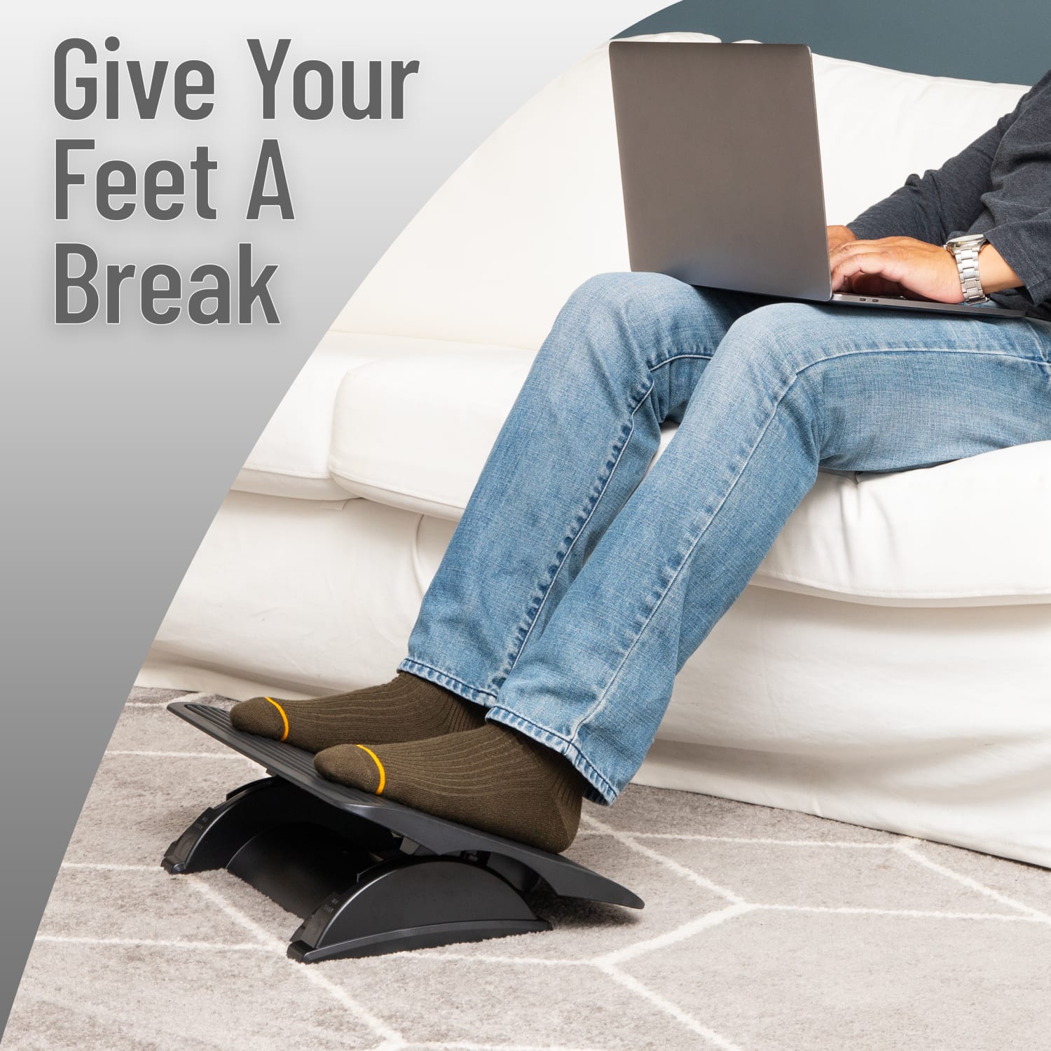 Mind Reader Adjustable-Height Footrest, 3-1/2inH x 13-1/2inW x 17-1/2inD, Black - Image 8