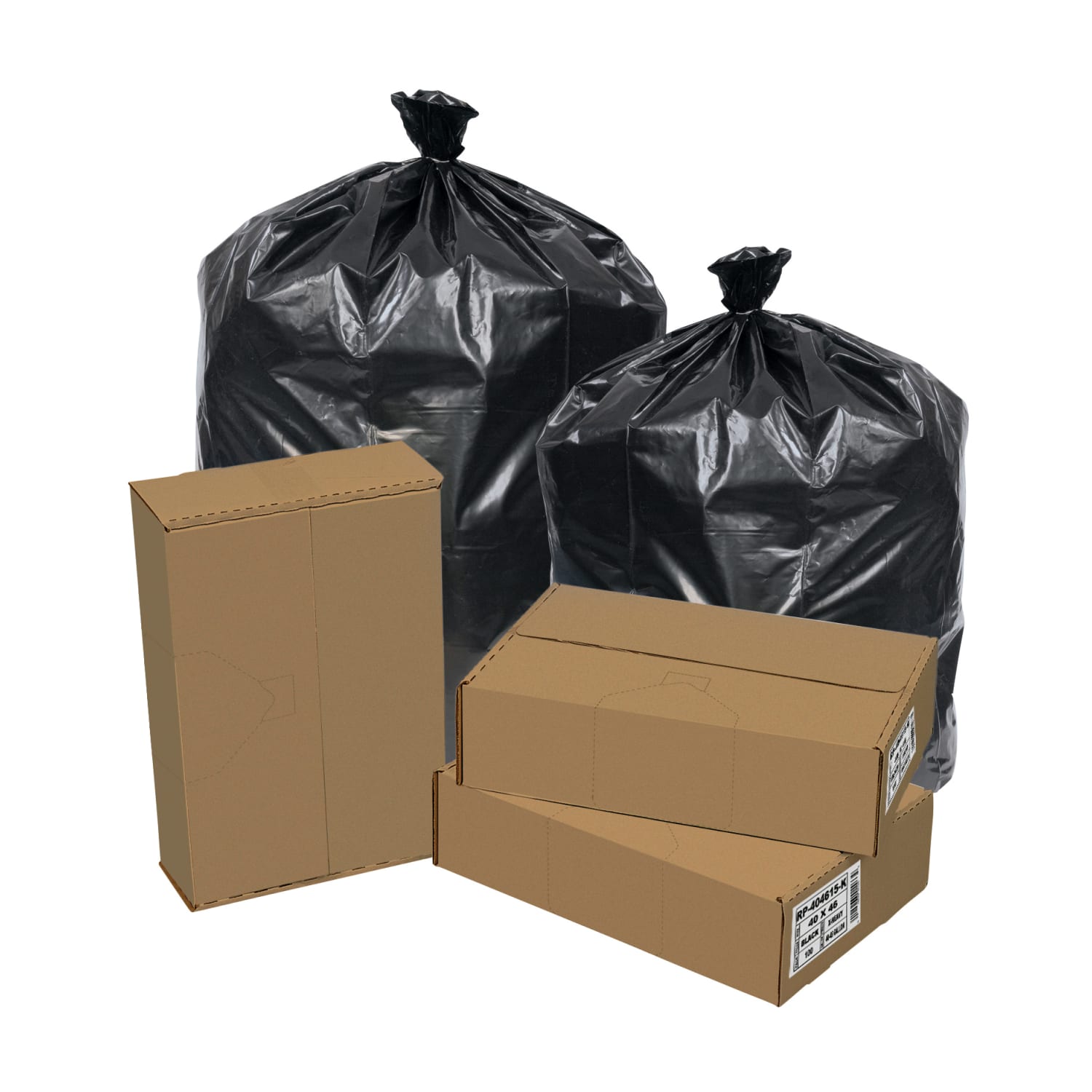 Pitt Plastics Repro Can Liners, 33 Gallon, Black, Carton Of 100 Liners