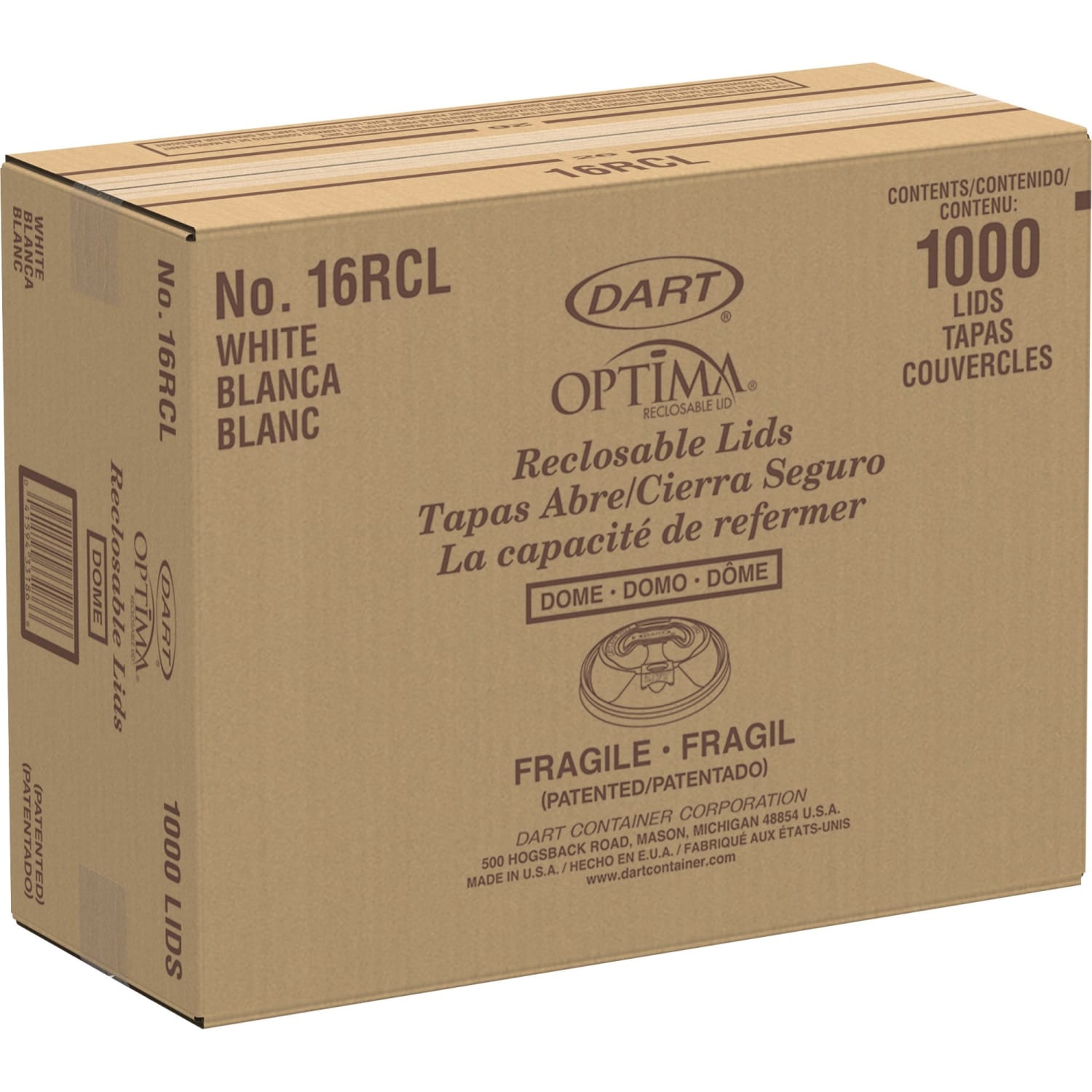 Dart Optima Reclosable Hot Cup Lids, For 12-24 Oz Foam Cups, White, Case Of 1,000 - Image 3