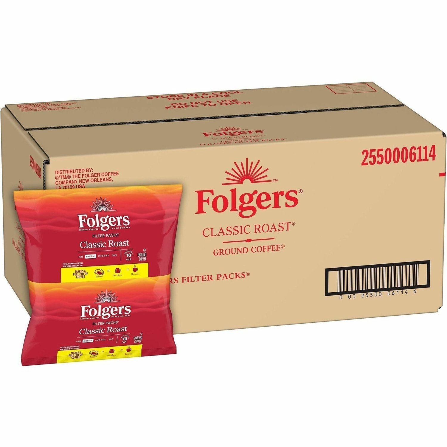 Folgers Classic Roast Coffee Filter Packs, 0.9 Oz, Box Of 160 Packs - Image 3