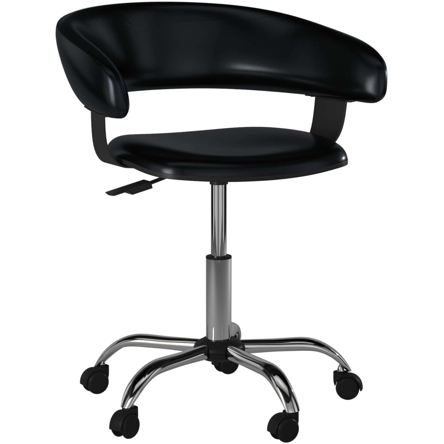 Powell Low Back Faux Leather Gas Lift Desk Chair Black PopularChairscom