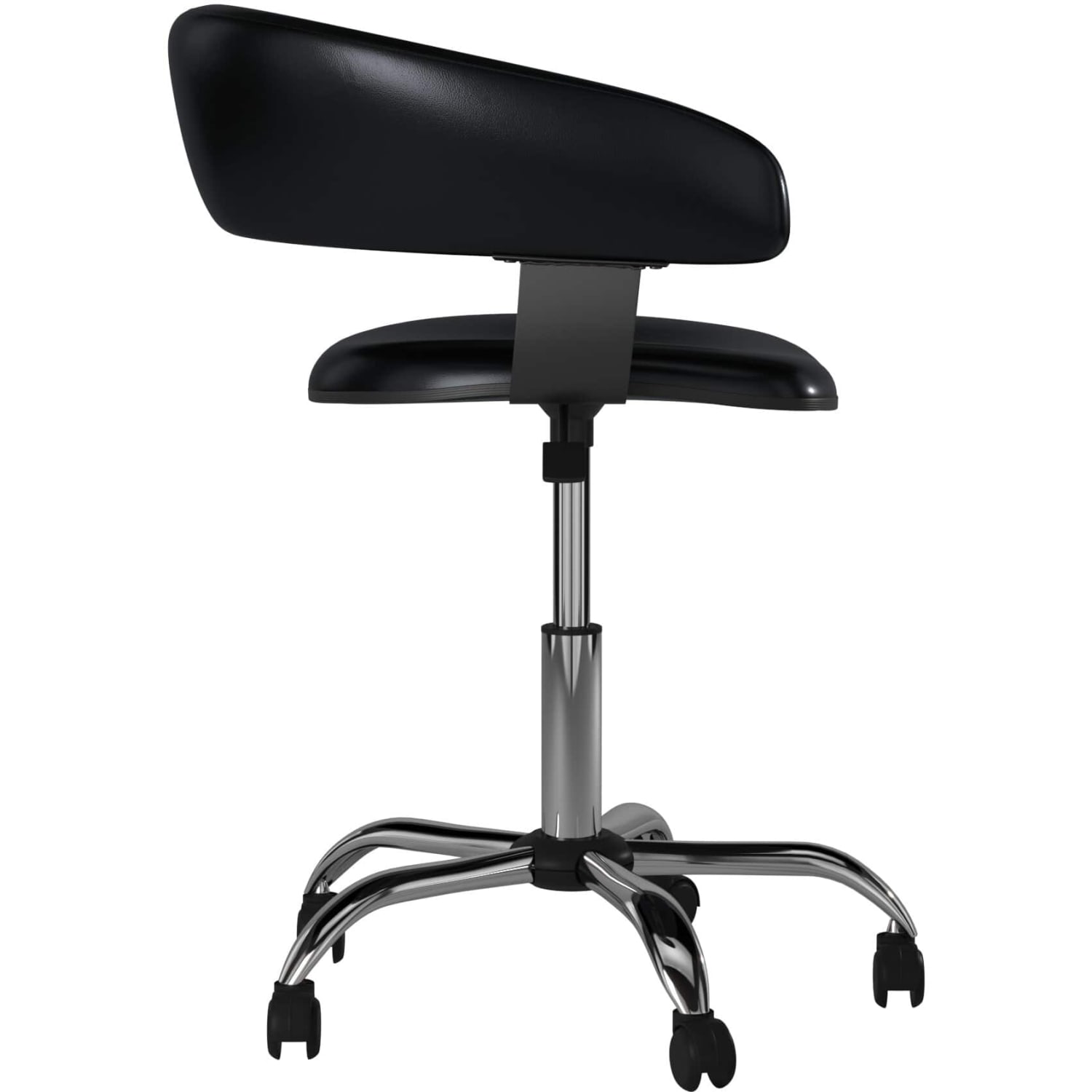 Powell Low-Back Faux Leather Gas-Lift Desk Chair, Black - Image 4