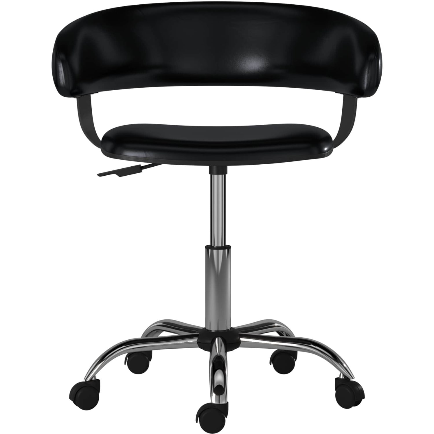 Powell Low-Back Faux Leather Gas-Lift Desk Chair, Black - Image 5