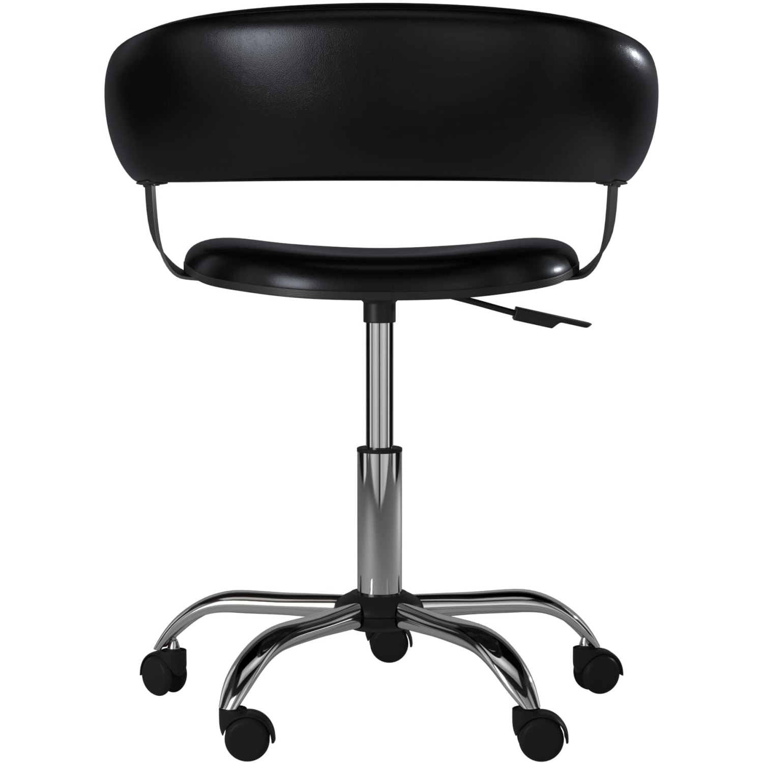 Powell Low-Back Faux Leather Gas-Lift Desk Chair, Black - Image 6