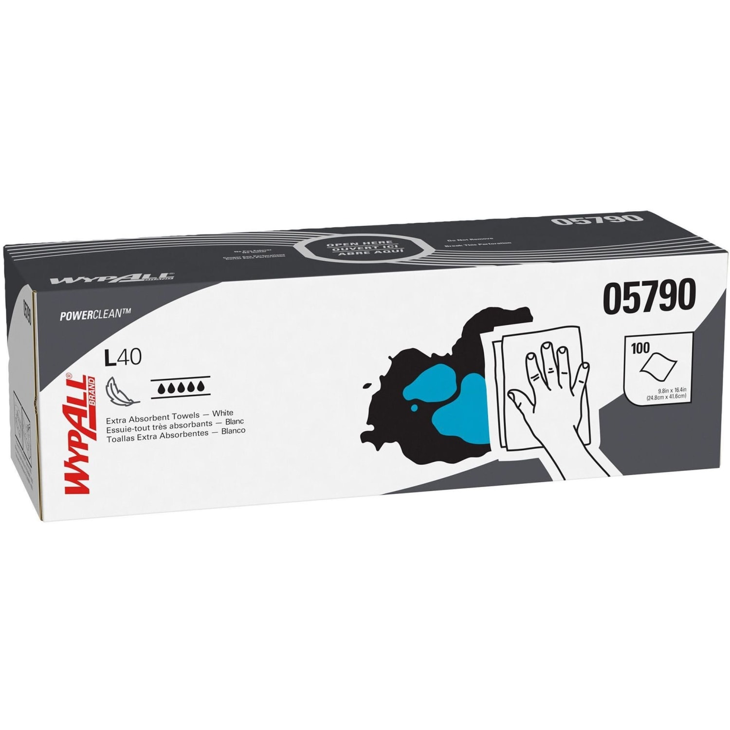 Kimberly-Clark WYPALL L40 Wipes, Unscented, 16 13/32in x 9 13/16in, White, 100 Wipes Per Box, Carton Of 9 Boxes - Image 3