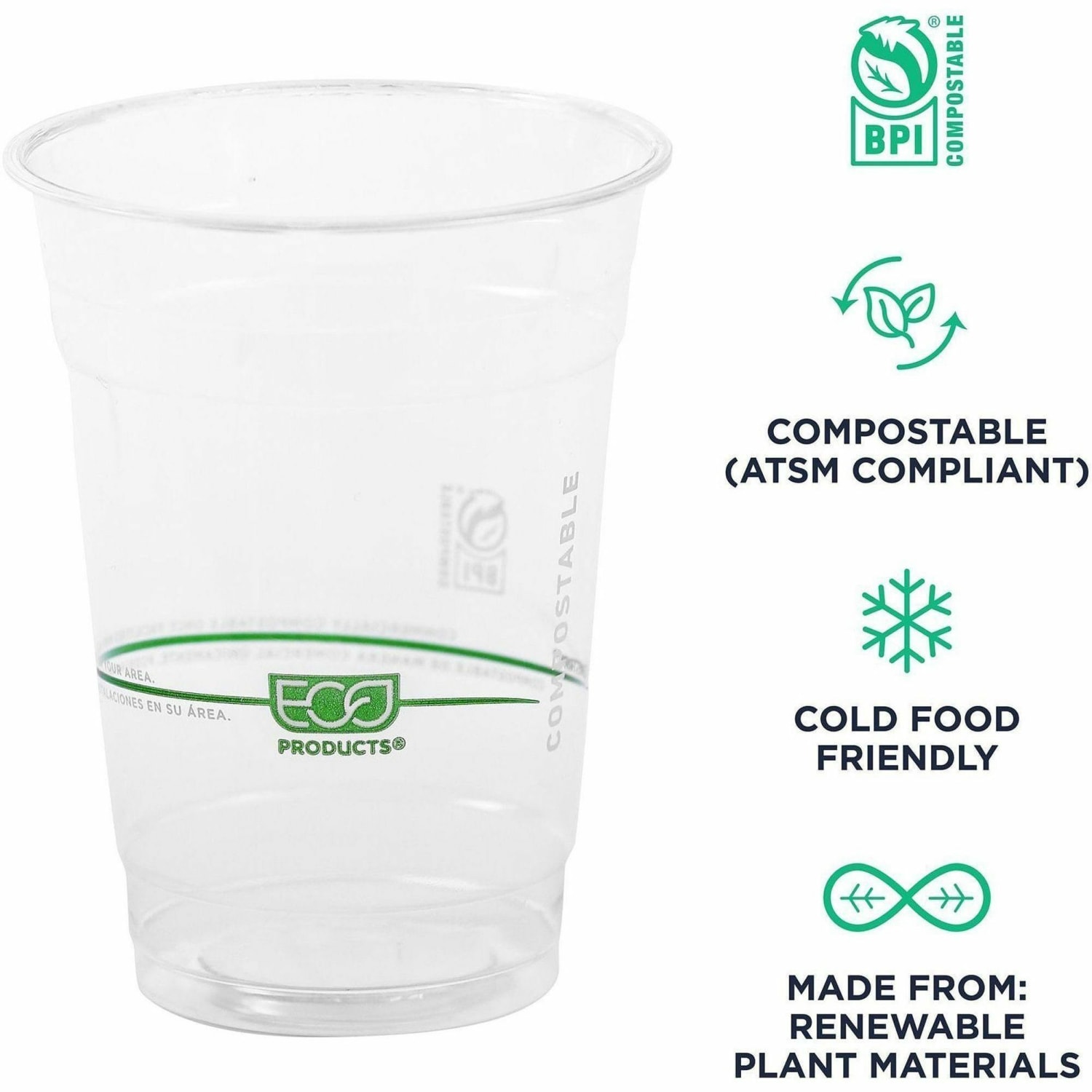 Eco-Products GreenStripe Compostable Cold Drink Cups, 16 Oz, Case Of 500 - Image 4