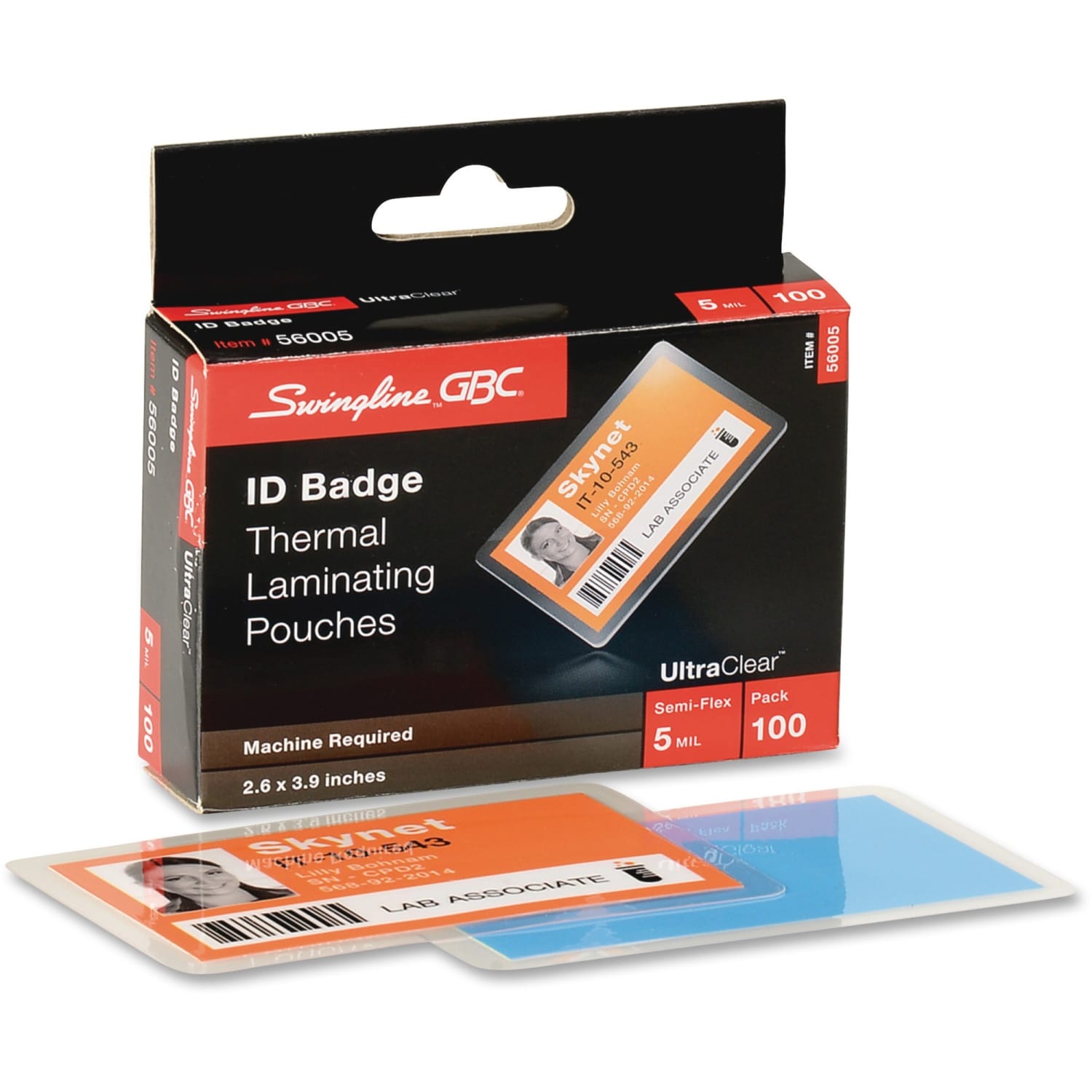 GBC UltraClear Thermal Laminating Pouches - Sheet Size Supported: Government - Laminating Pouch/Sheet Size: 2.63in Width x 3.88in Length x 5 mil Thickness - Glossy - for Document, Photo, ID Card - Flexible, Wear Resistant, Tear Resistant - Clear - Image 3