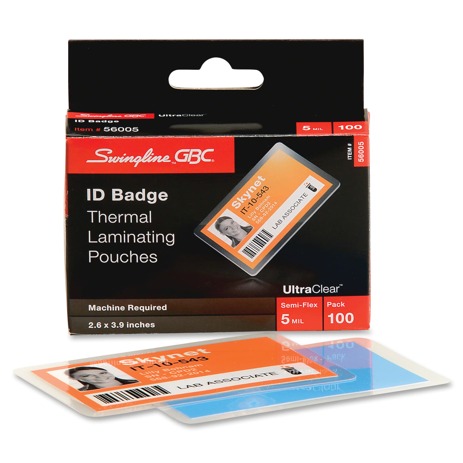 GBC UltraClear Thermal Laminating Pouches - Sheet Size Supported: Government - Laminating Pouch/Sheet Size: 2.63in Width x 3.88in Length x 5 mil Thickness - Glossy - for Document, Photo, ID Card - Flexible, Wear Resistant, Tear Resistant - Clear - Image 6