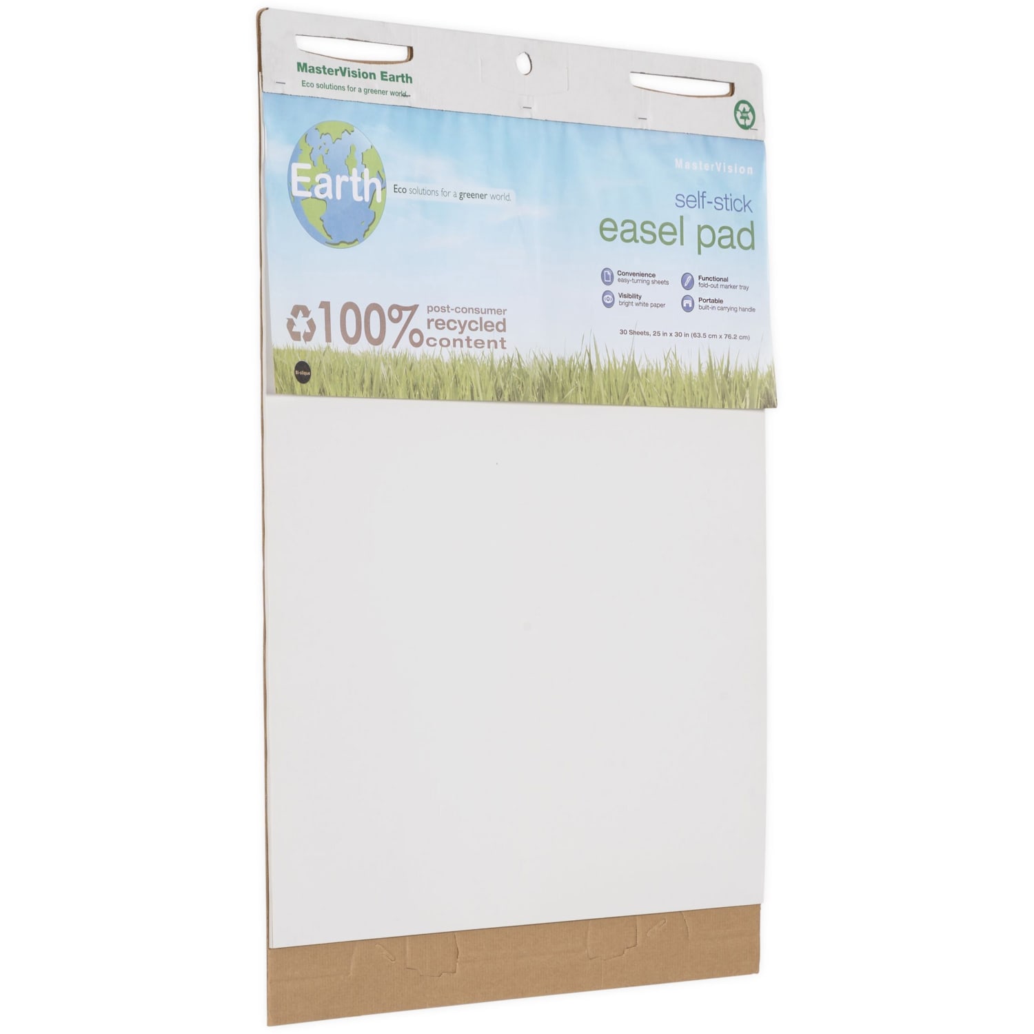 MasterVision Earth 100% Recycled Self-Stick Easel Pads, 25in x 30in, White, 30 Sheets, Pack Of 2 - Image 4