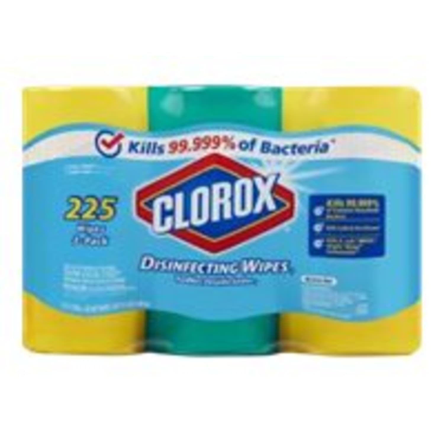 Clorox Disinfecting Bleach-Free Cleaning Wipes Value Pack, Crisp Lemon Scent, 8-5/16in x 13-1/2in, 75 Wipes Per Tub, Carton Of 12 Tubs
