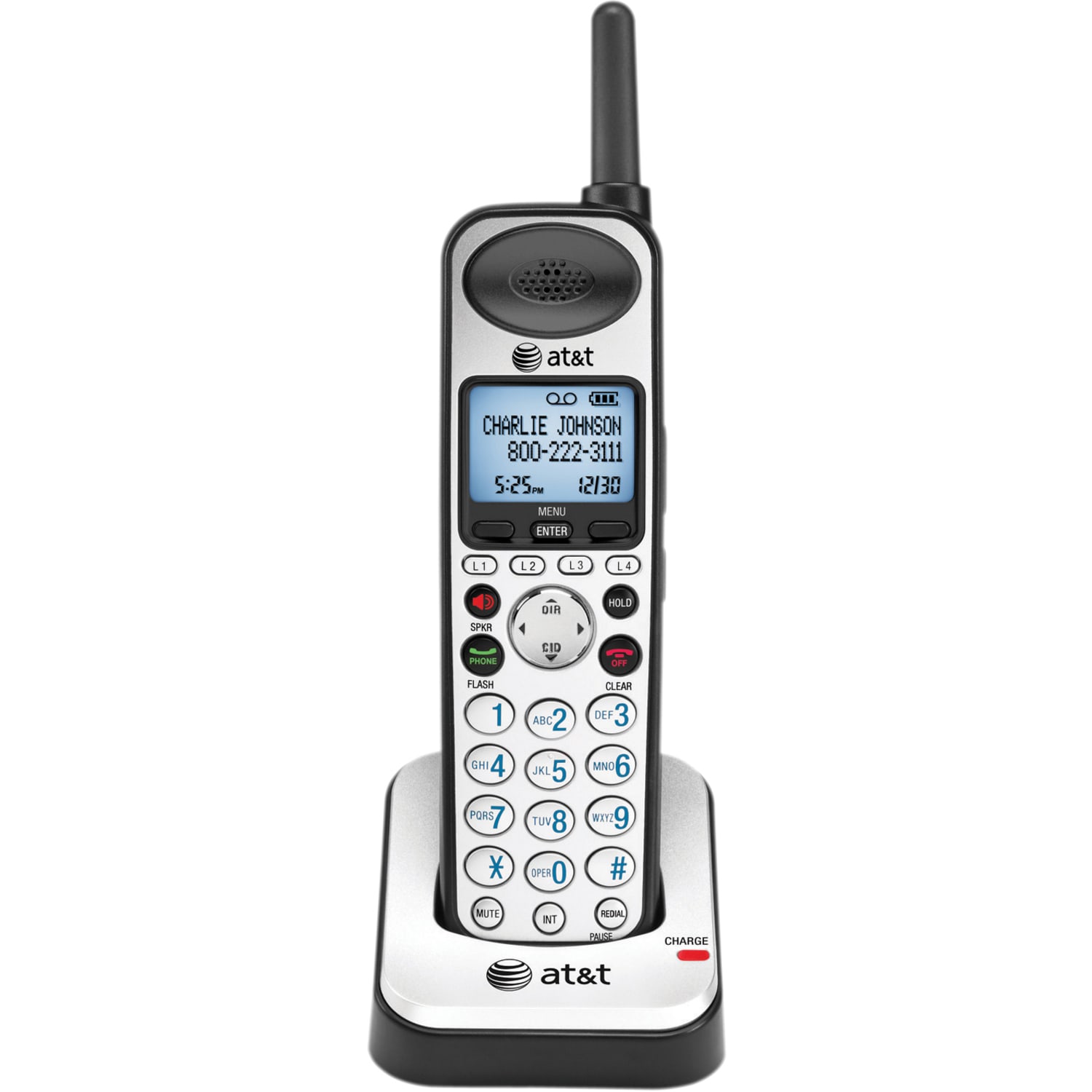 AT&T SB67108 4-Line DECT 6.0 Digital Cordless Handset, Silver/Black - Image 3