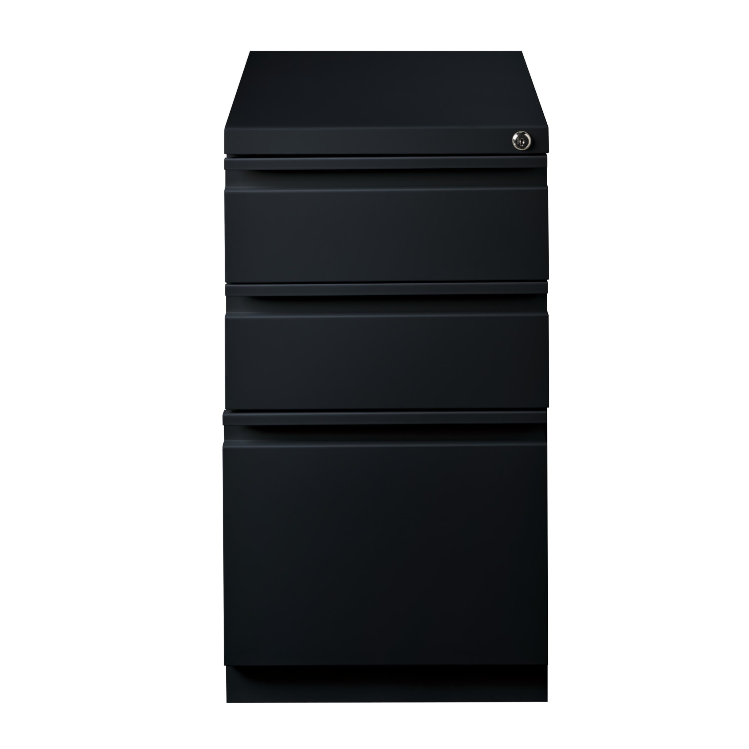 WorkPro 20inD Vertical 3-Drawer Mobile Pedestal File Cabinet, Black - Image 3