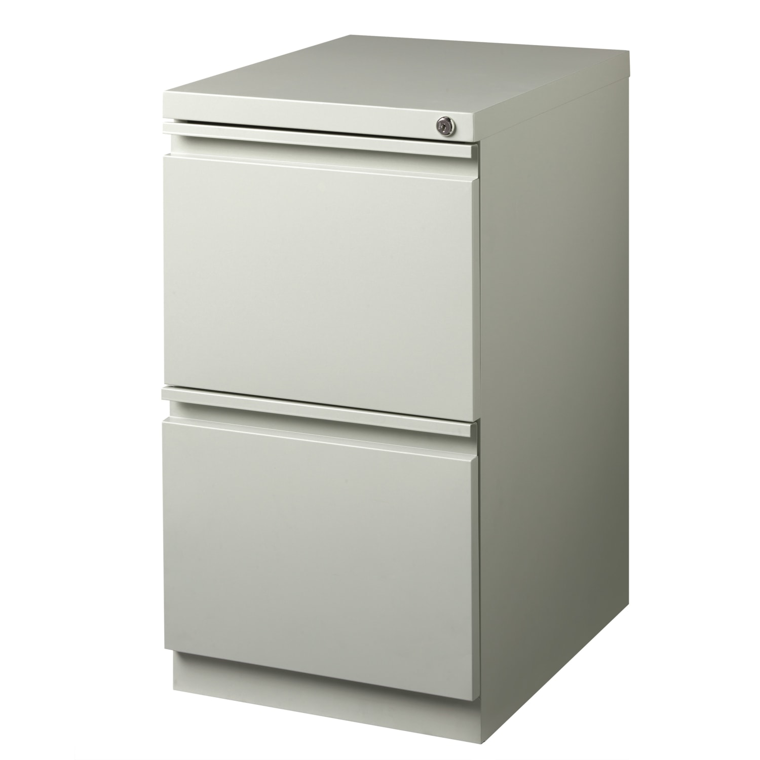 WorkPro 20inD 2-Drawer Letter-Size Vertical Mobile Pedestal File Cabinet, Metal, Light Gray - Image 4