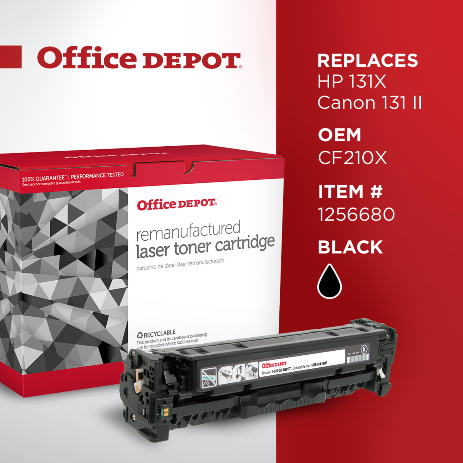 Office Depot Remanufactured Black High Yield Toner Cartridge Replacement For HP 131X, CF210X, OM06762 - Image 6