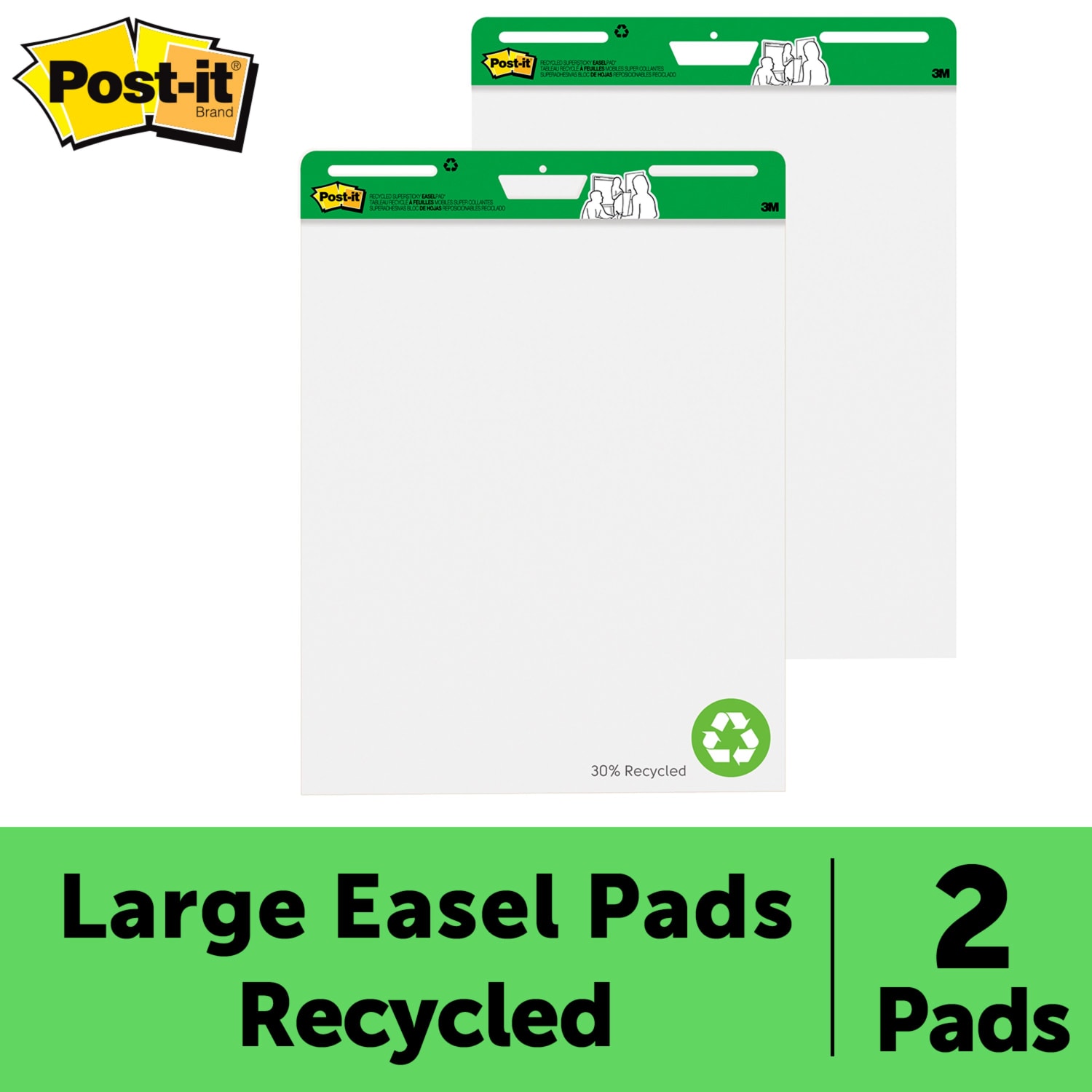Post-it Super Sticky Easel Pads, 25in x 30in, 30% Recycled, White, Pack Of 2 Pads - Image 3