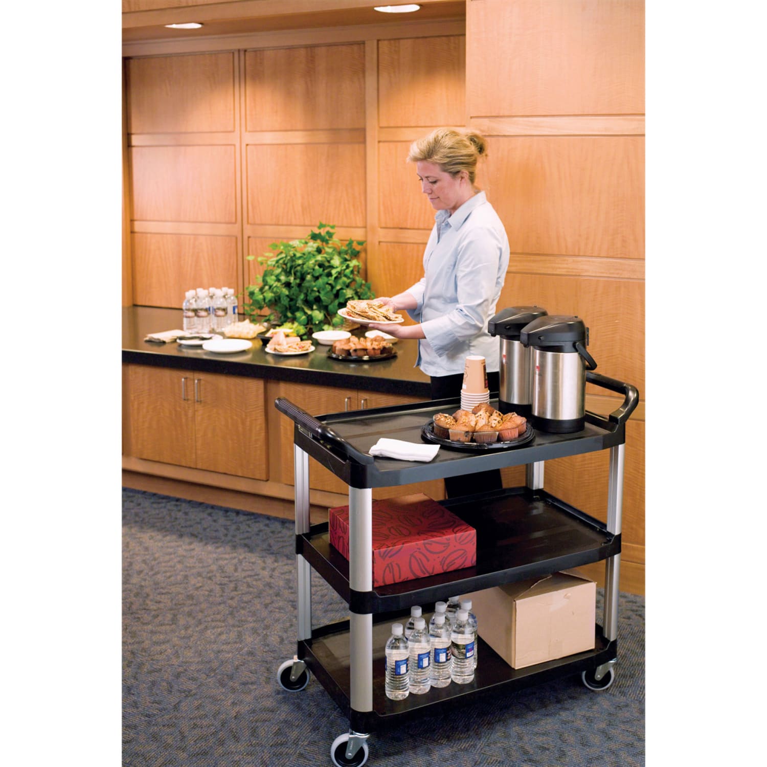 Rubbermaid Xtra Utility Cart, 37 4/5inH x 40 3/5inW x 20inD, Black - Image 4
