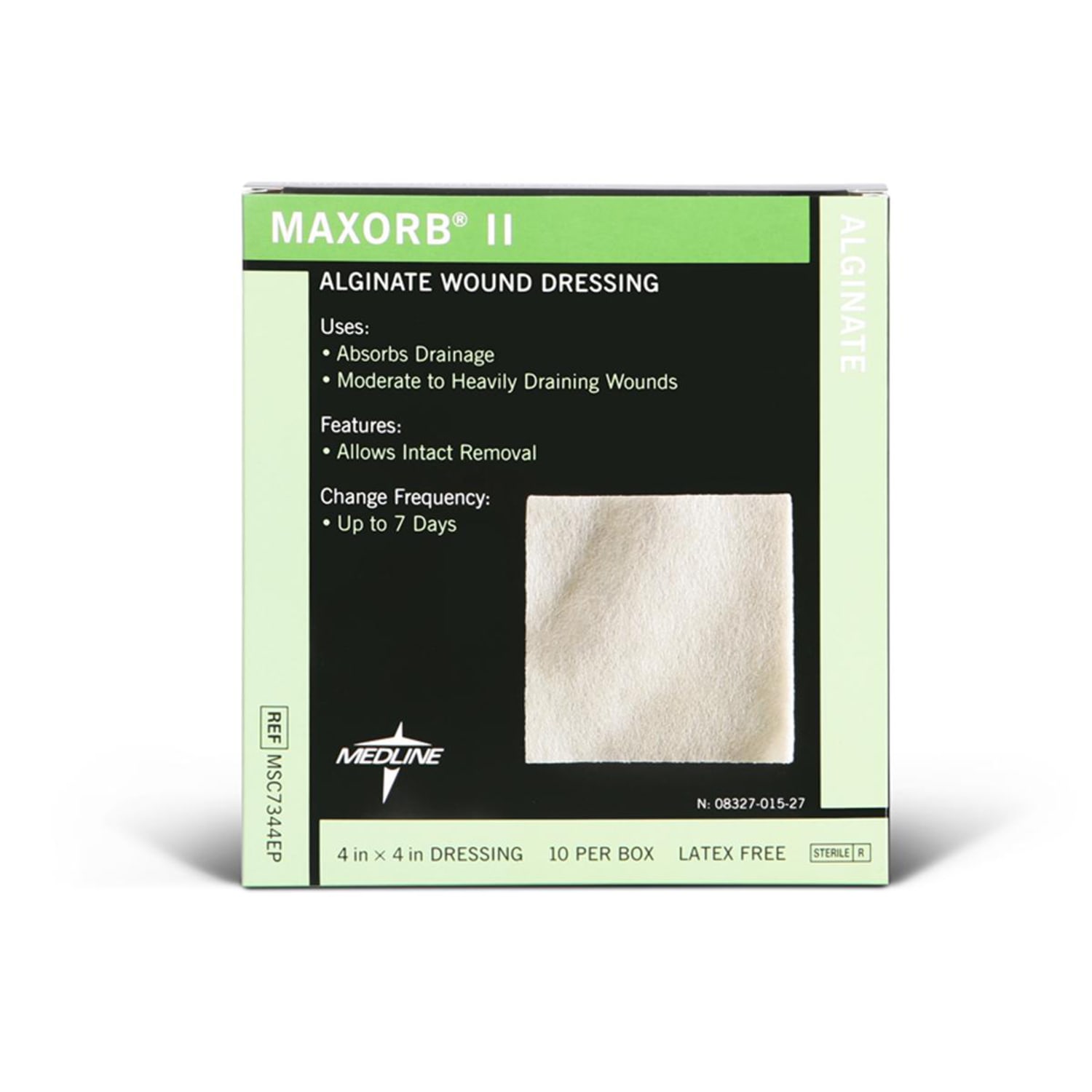 Medline Maxorb II Alginate Dressings, 4in x 4in, Tan, Pack Of 10