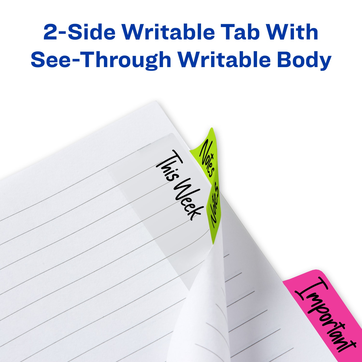 Avery Multiuse Ultra Tabs, 2-Side Writable, 2in x 1.5in, Neon Pink/Green/Orange, Pack Of 48 Repositionable Tabs - Image 6