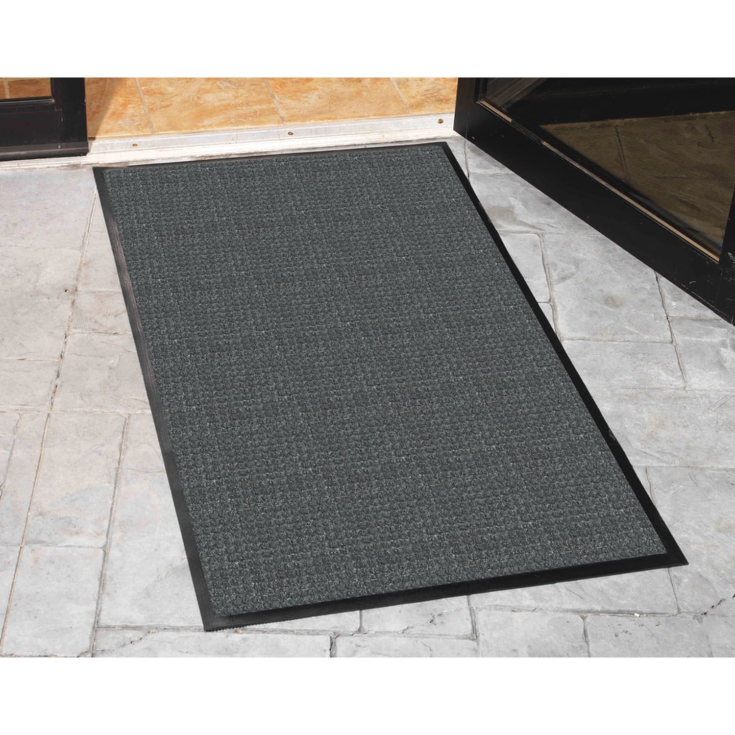 Genuine Joe Waterguard Floor Mat - Floor - 10 ft Length x 36in Width - Rectangular - Rubber - Charcoal - 1 Each - Image 5
