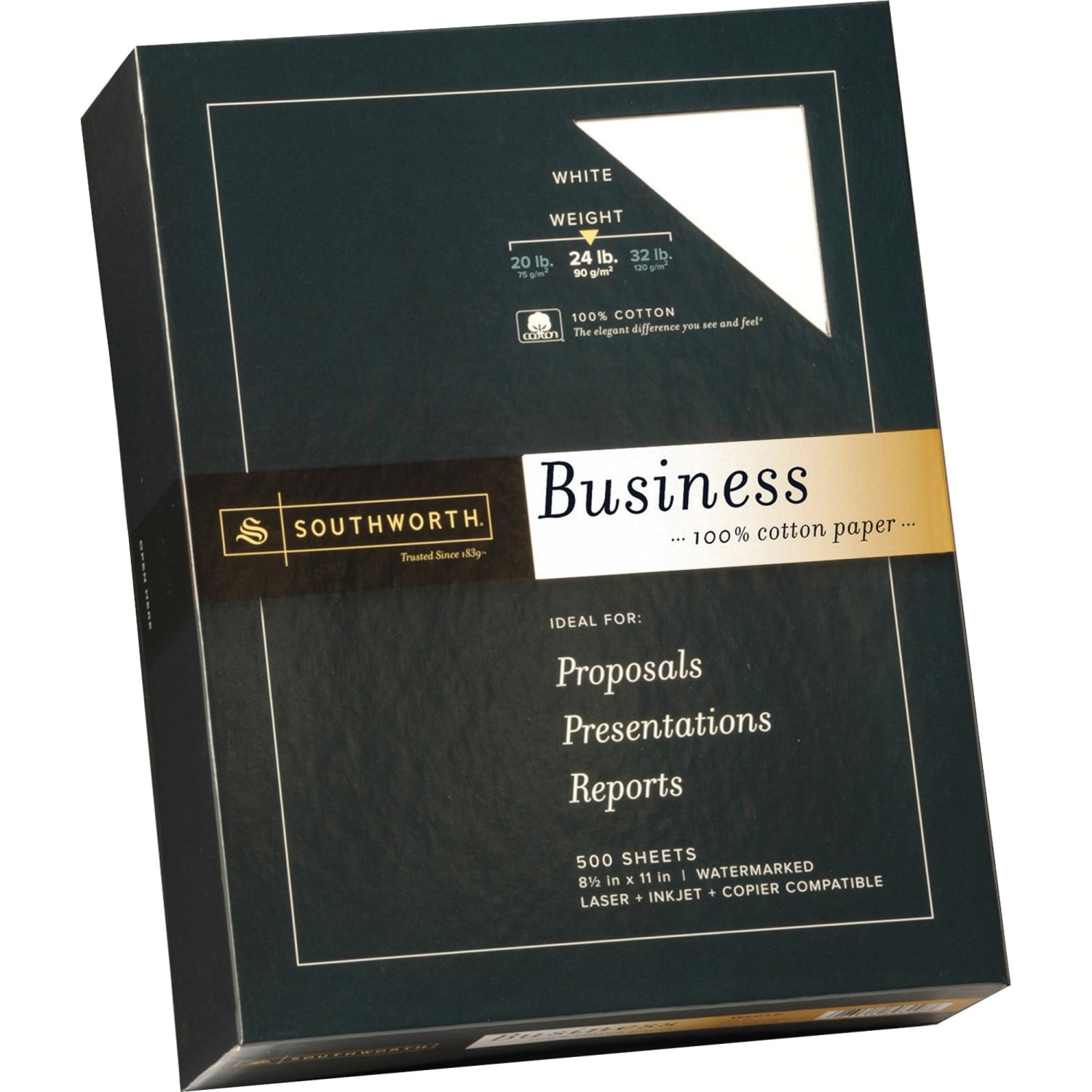 Southworth 100% Cotton Business Paper, 8 1/2in x 11in, 24 Lb, 100% Recycled, White, Box Of 500 - Image 5