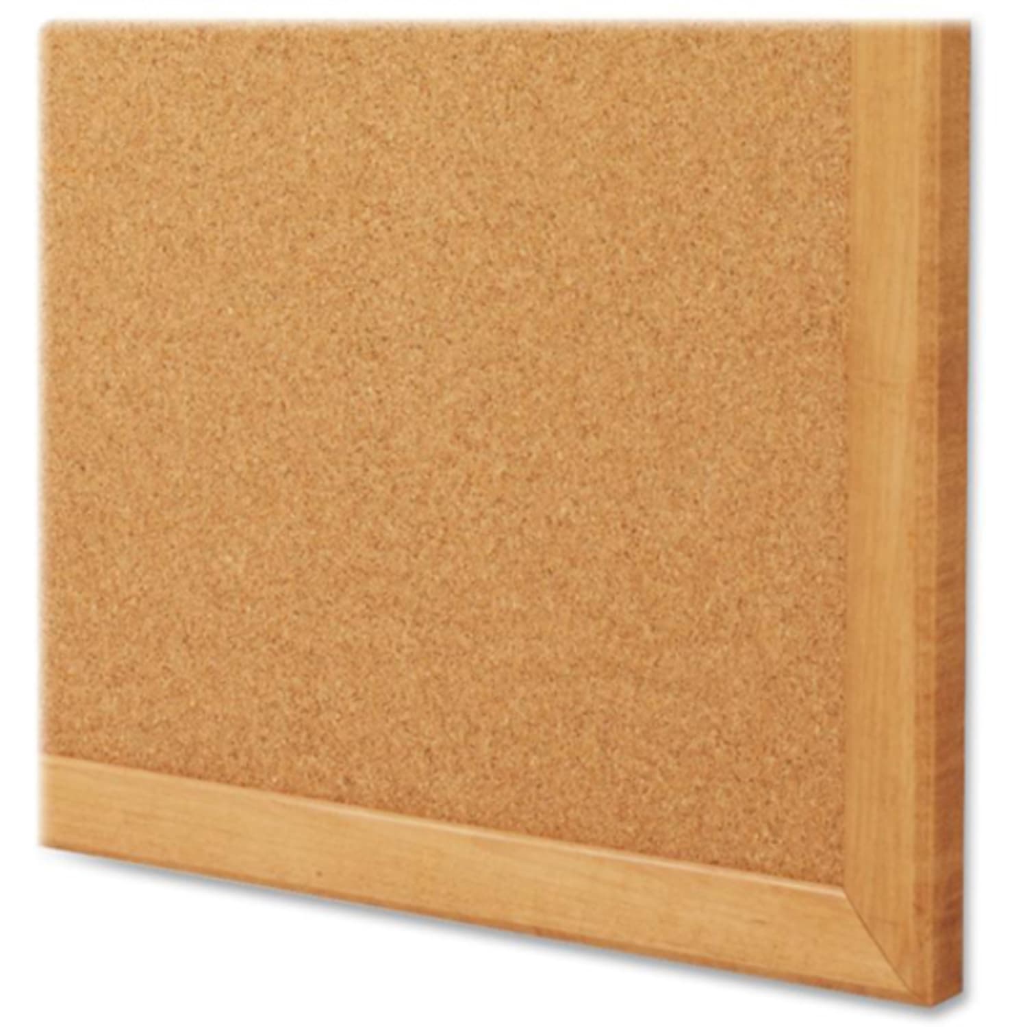 Lorell Wood Frame Cork Board, 36in x 24in, Wood Frame With Oak Finish - Image 4