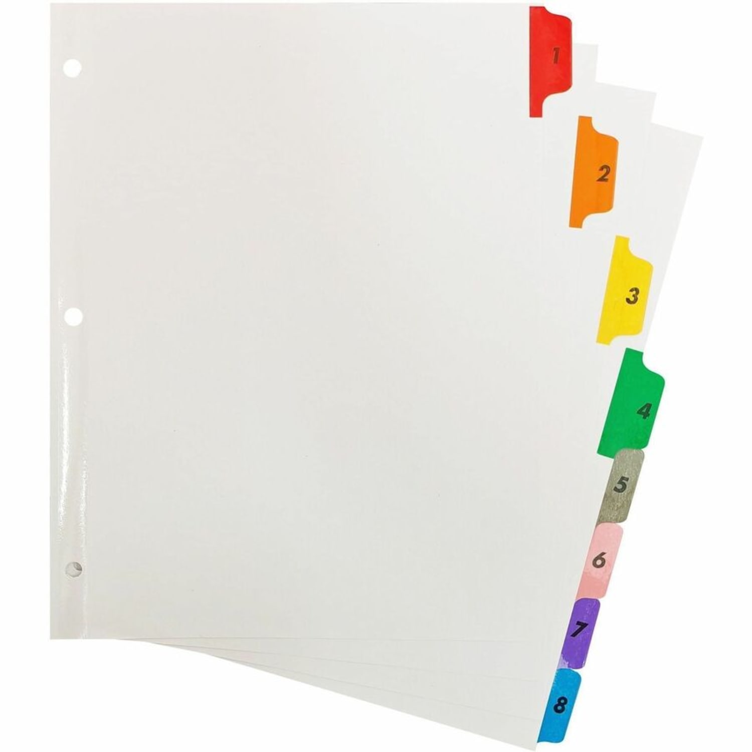 Sparco Quick Index Dividers With Table Of Contents Page, 1-8, White, 21901 - Image 5