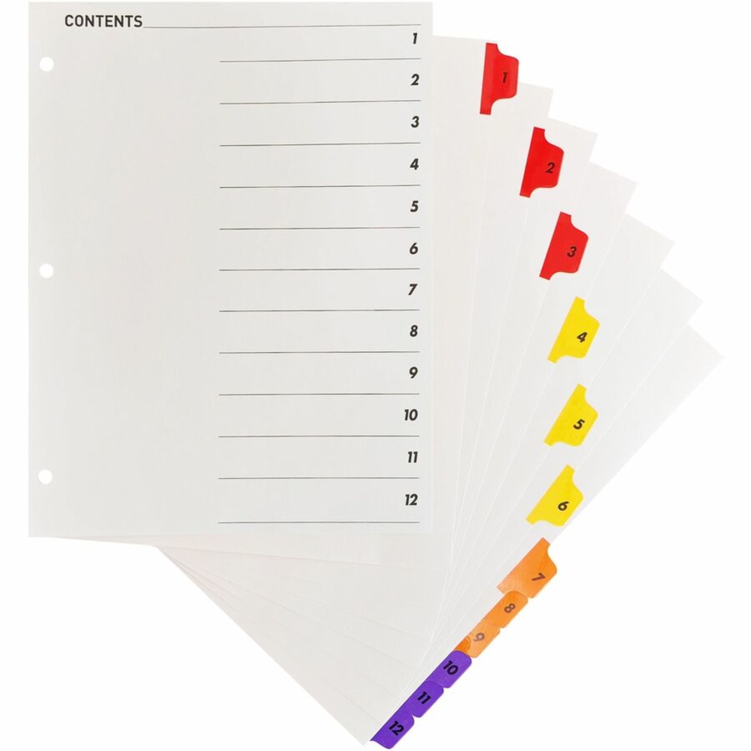 Sparco Quick Index Dividers With Table Of Contents Page, 1-12 - Image 6