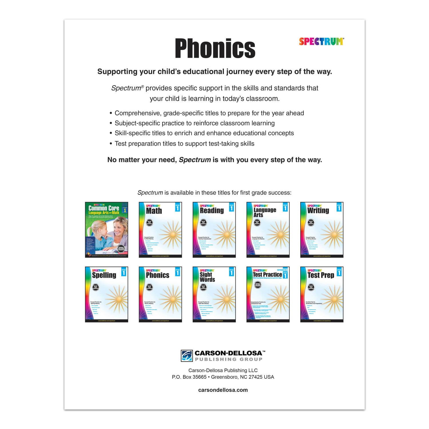 Carson-Dellosa Spectrum Phonics Workbook, Grade 1 - Image 4