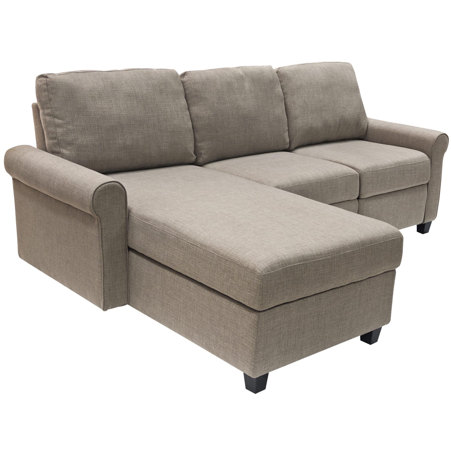 Serta Copenhagen Reclining Sectional With Storage Chaise, Left, Warm Oatmeal/Espresso - Image 3