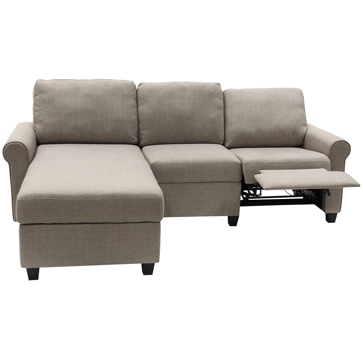 Serta® Copenhagen Reclining Sectional With Storage Chaise, Left, Warm Oatmeal/Espresso - Image 7