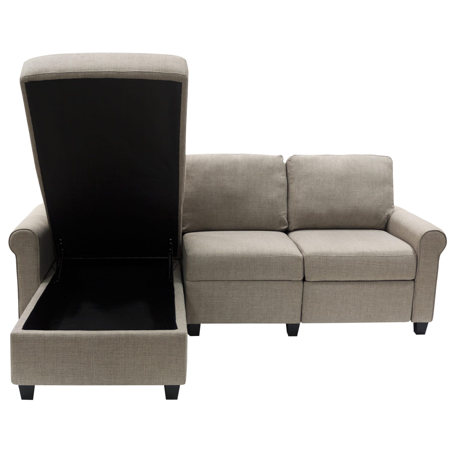 Serta® Copenhagen Reclining Sectional With Storage Chaise, Left, Warm Oatmeal/Espresso - Image 8