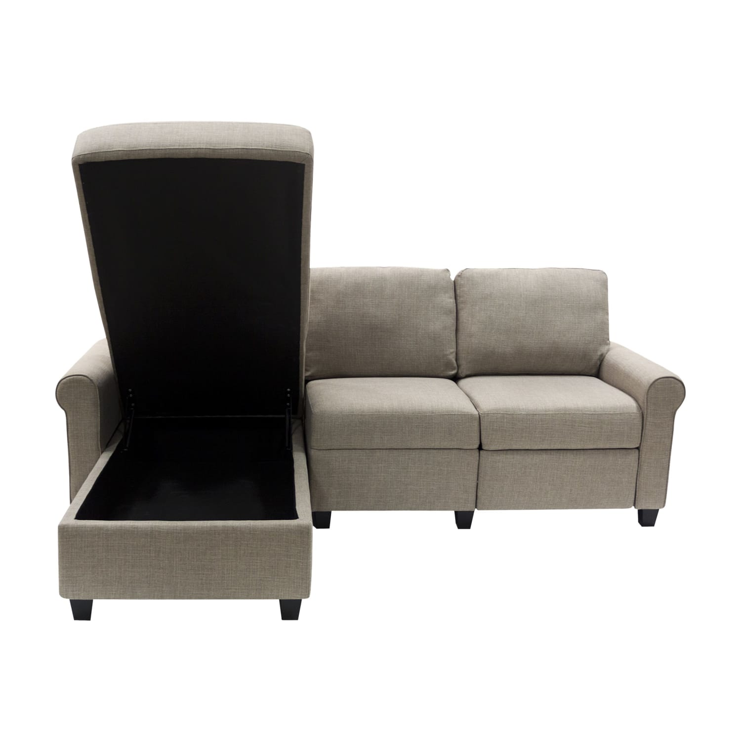 Serta® Copenhagen Reclining Sectional With Storage Chaise, Left, Warm Oatmeal/Espresso - Image 10