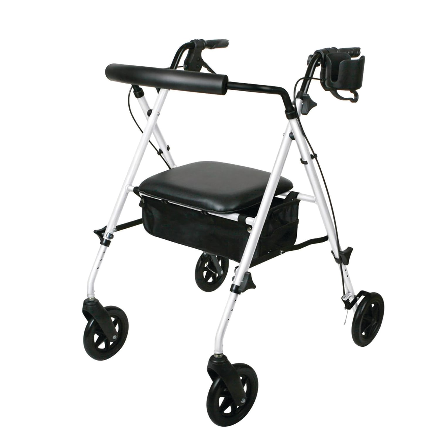 Medline Guardian Luxe Rollator, 7in Wheels, White - Image 3