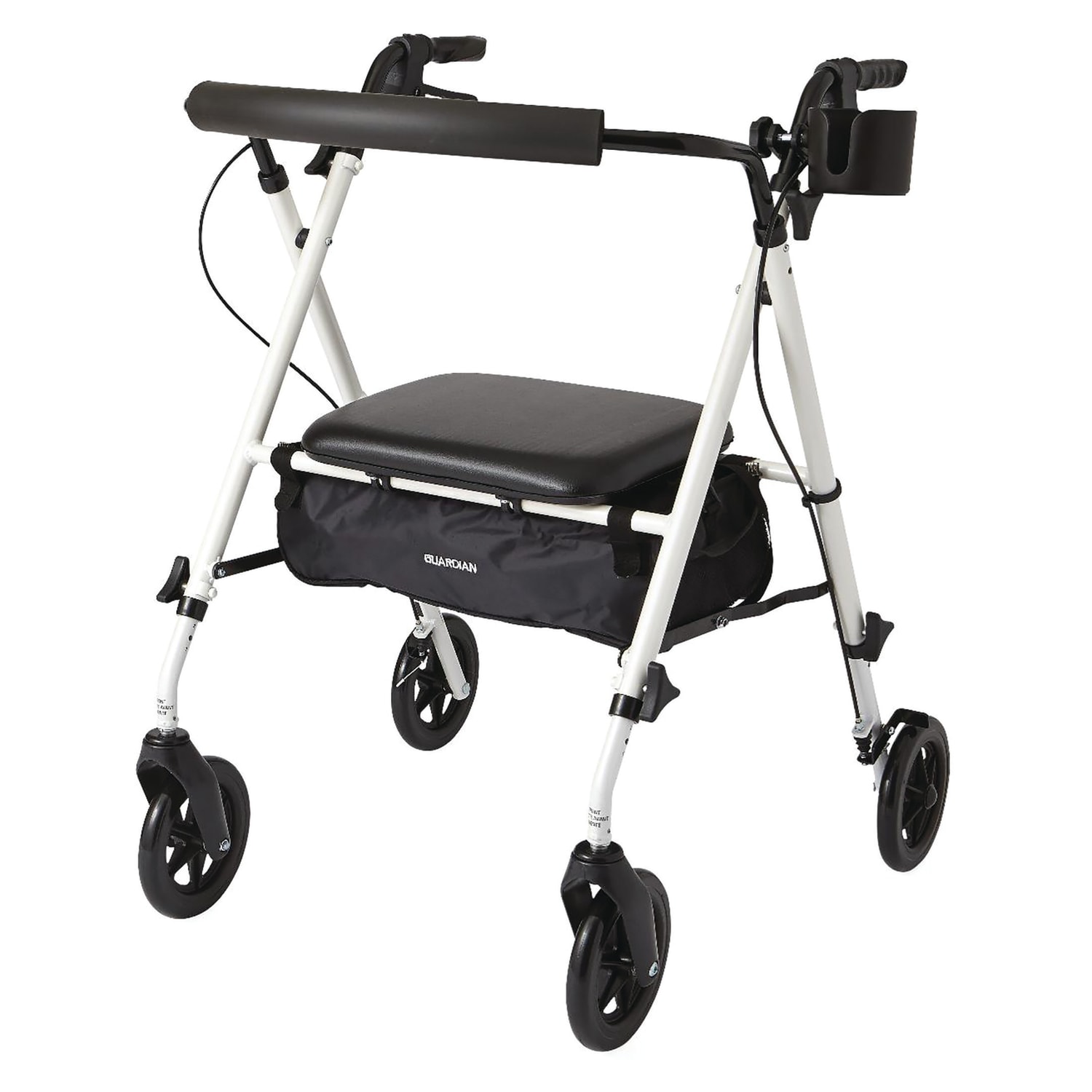 Medline Guardian Luxe Rollator, 7in Wheels, White - Image 4