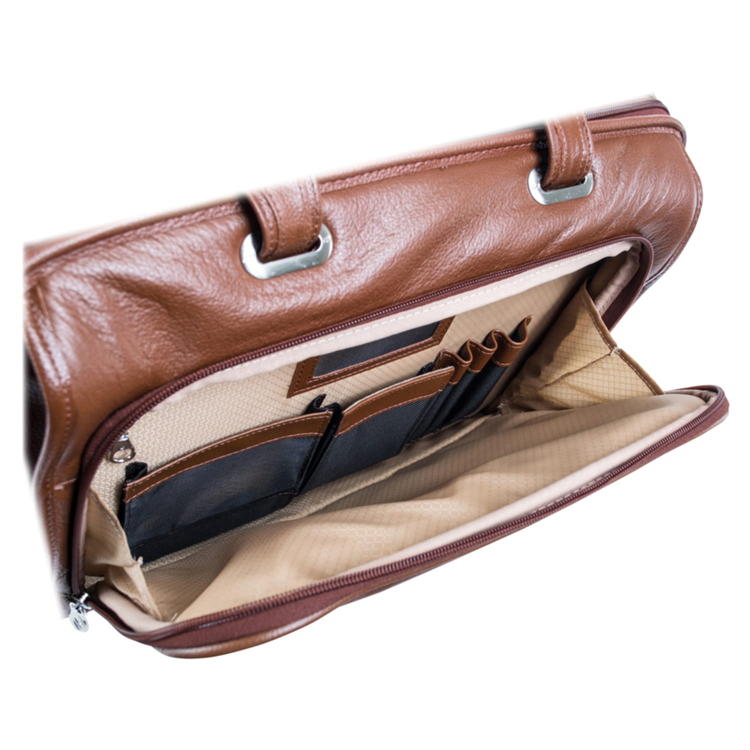 McKleinUSA 15.6in Leather Fly-Through Checkpoint-Friendly Patented Detachable -Wheeled Laptop Briefcase - 15704 - Image 6