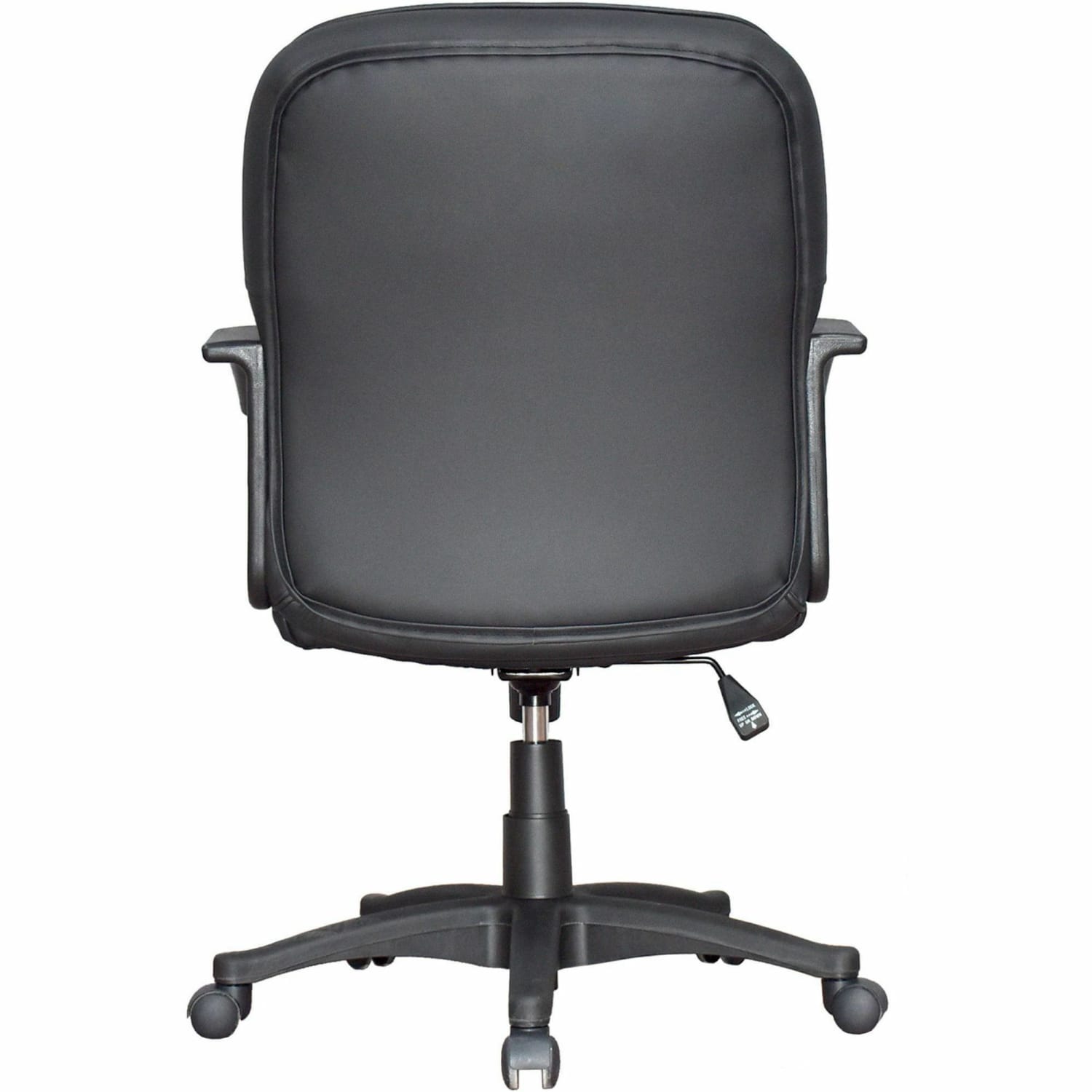 Lorell Tufted Ergonomic Bonded Leather Mid Back Chair Black PopularChairscom