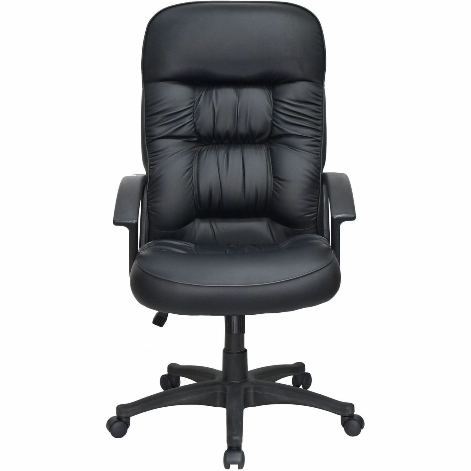 Lorell Tufted Ergonomic Bonded Leather High Back Executive Chair Black PopularChairscom