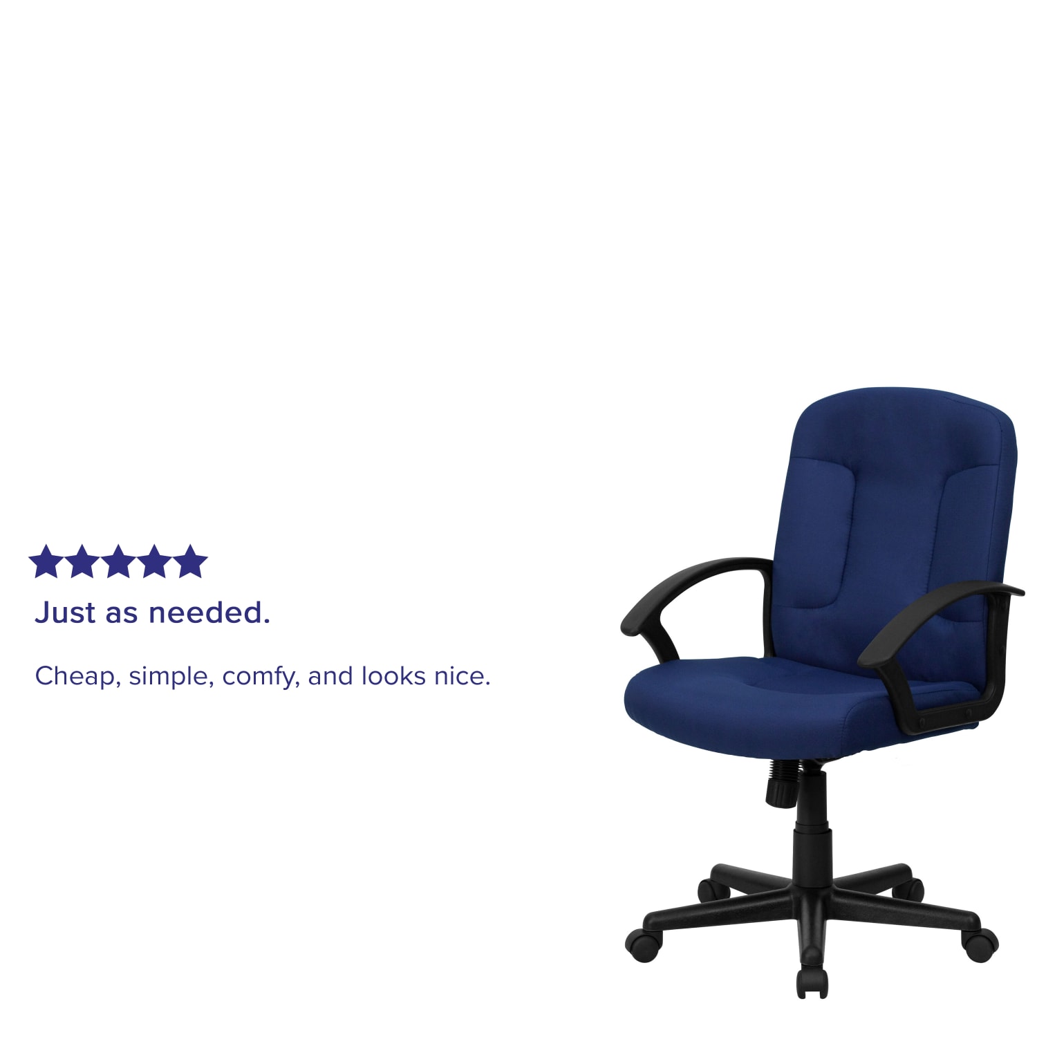 Flash Furniture Fabric Mid-Back Swivel Chair, Navy/Black - Image 6
