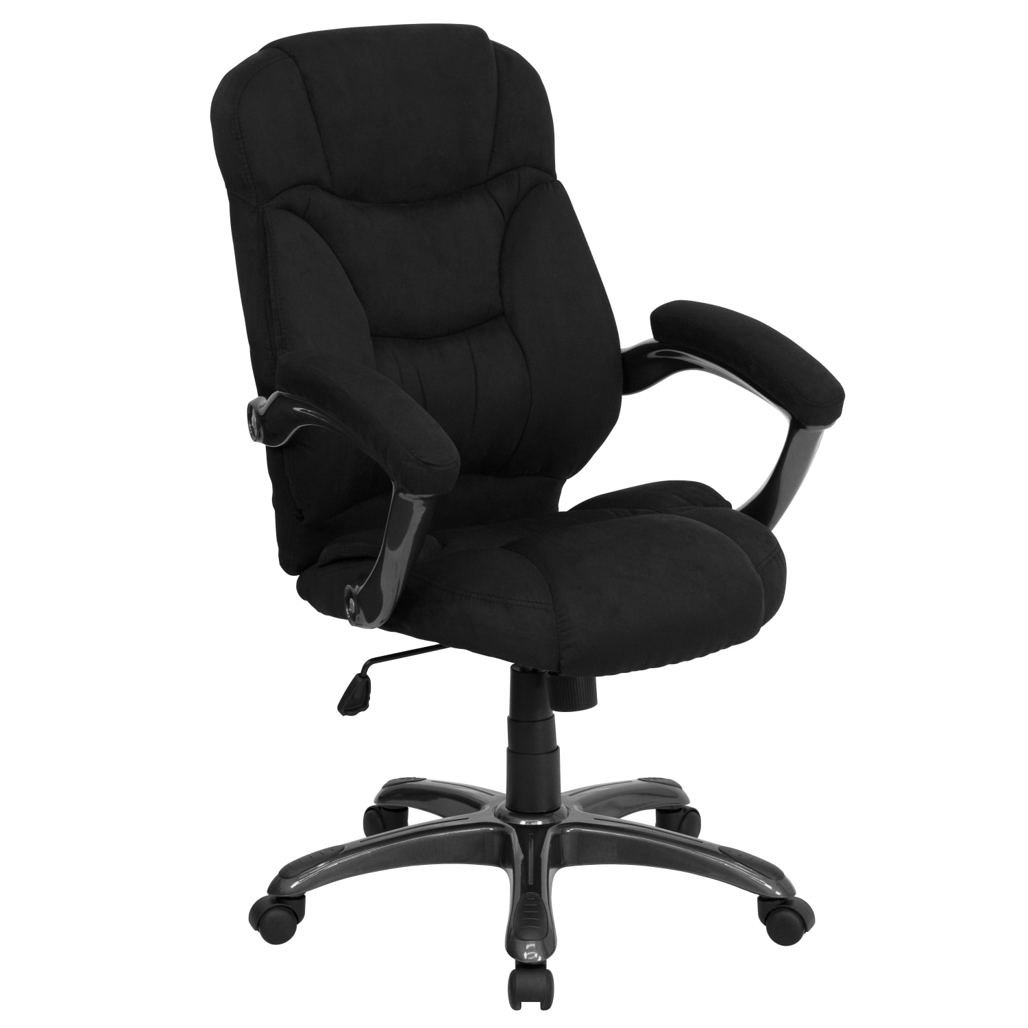 Flash Furniture Ergonomic Microfiber High-Back Chair, Black/Titanium - Image 3
