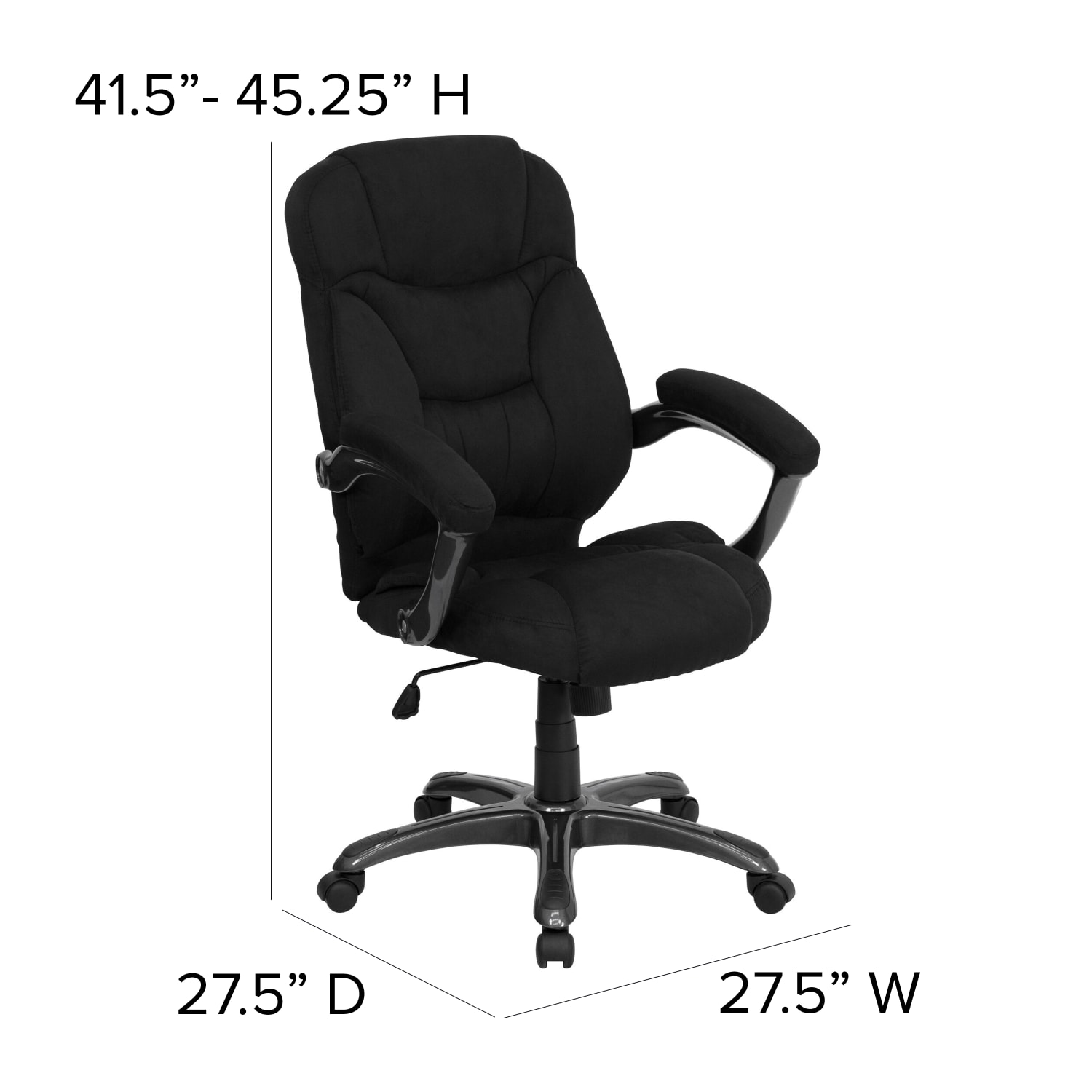 Flash Furniture Ergonomic Microfiber High-Back Chair, Black/Titanium - Image 8