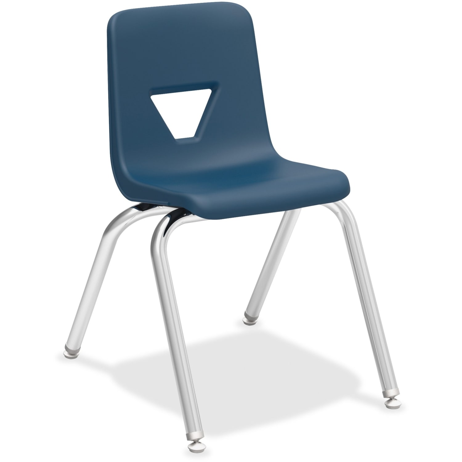 Lorell Classroom Student Stack Chairs 16inH Seat NavySilver Set Of 4 PopularChairscom