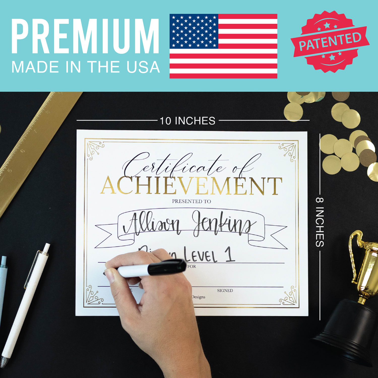 Hadley Designs Certificates For Students, 8in x 10in, Elegant Gold Award, Set Of 25 - Image 4