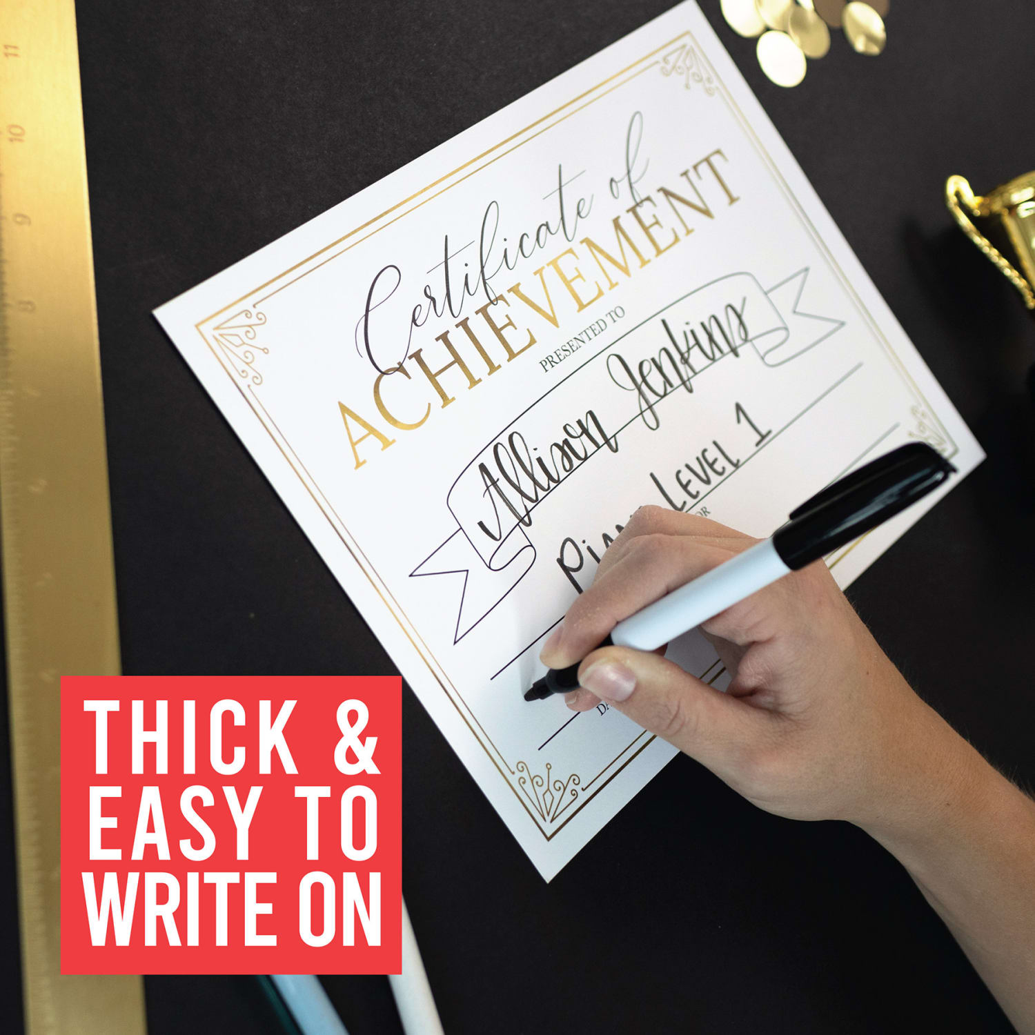 Hadley Designs Certificates For Students, 8in x 10in, Elegant Gold Award, Set Of 25 - Image 5