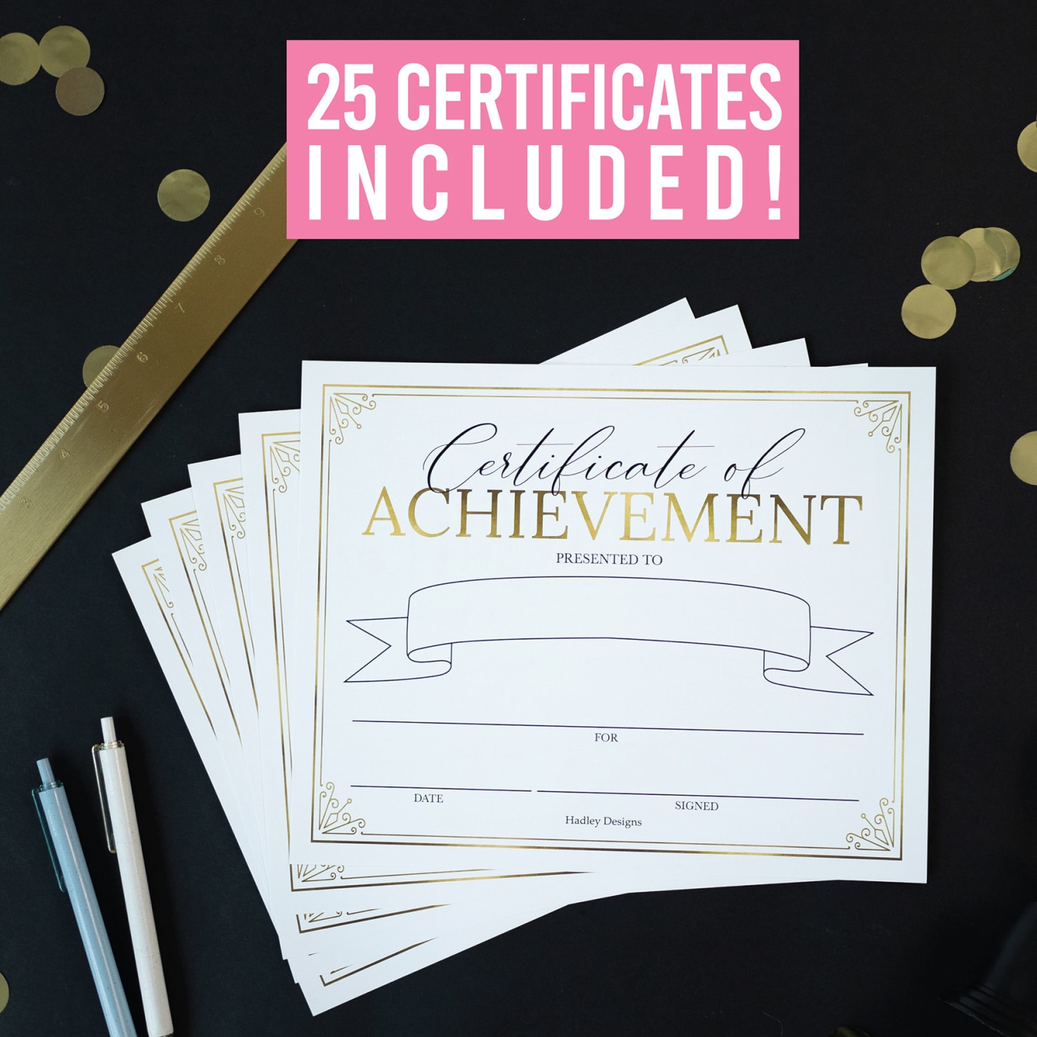 Hadley Designs Certificates For Students, 8in x 10in, Elegant Gold Award, Set Of 25 - Image 6